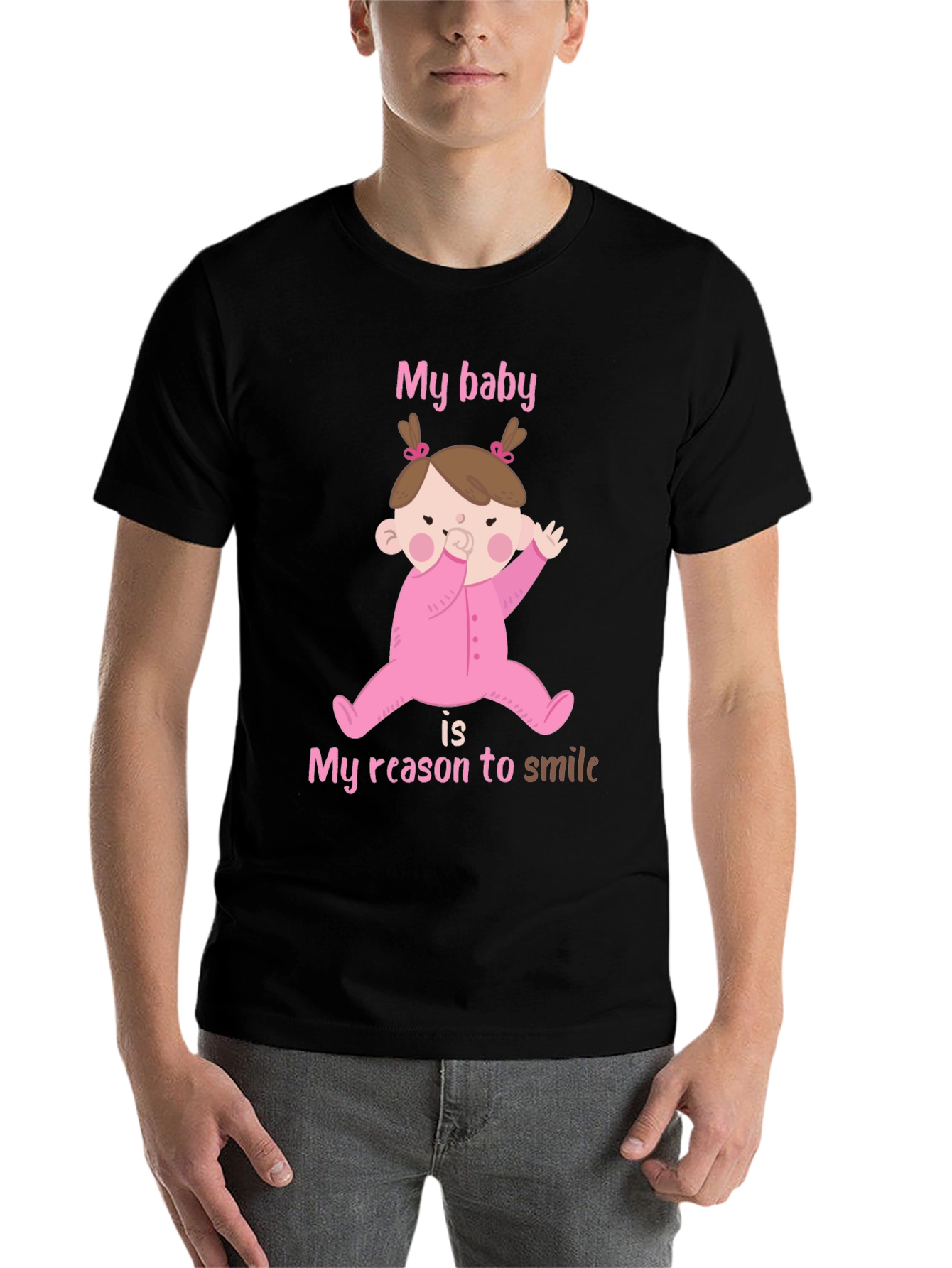 Black My Baby, My Reason To Smile T-Shirt view 7