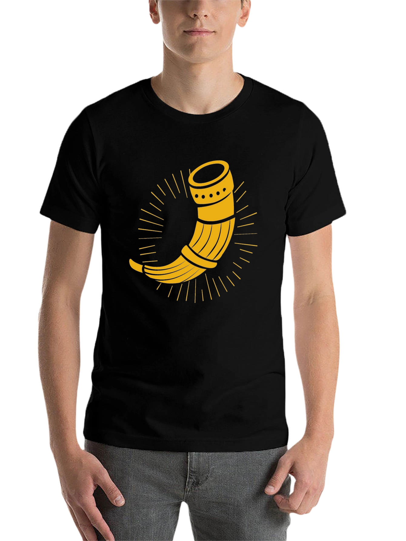 Black Drinking Horn Graphic Tee - Black view 7