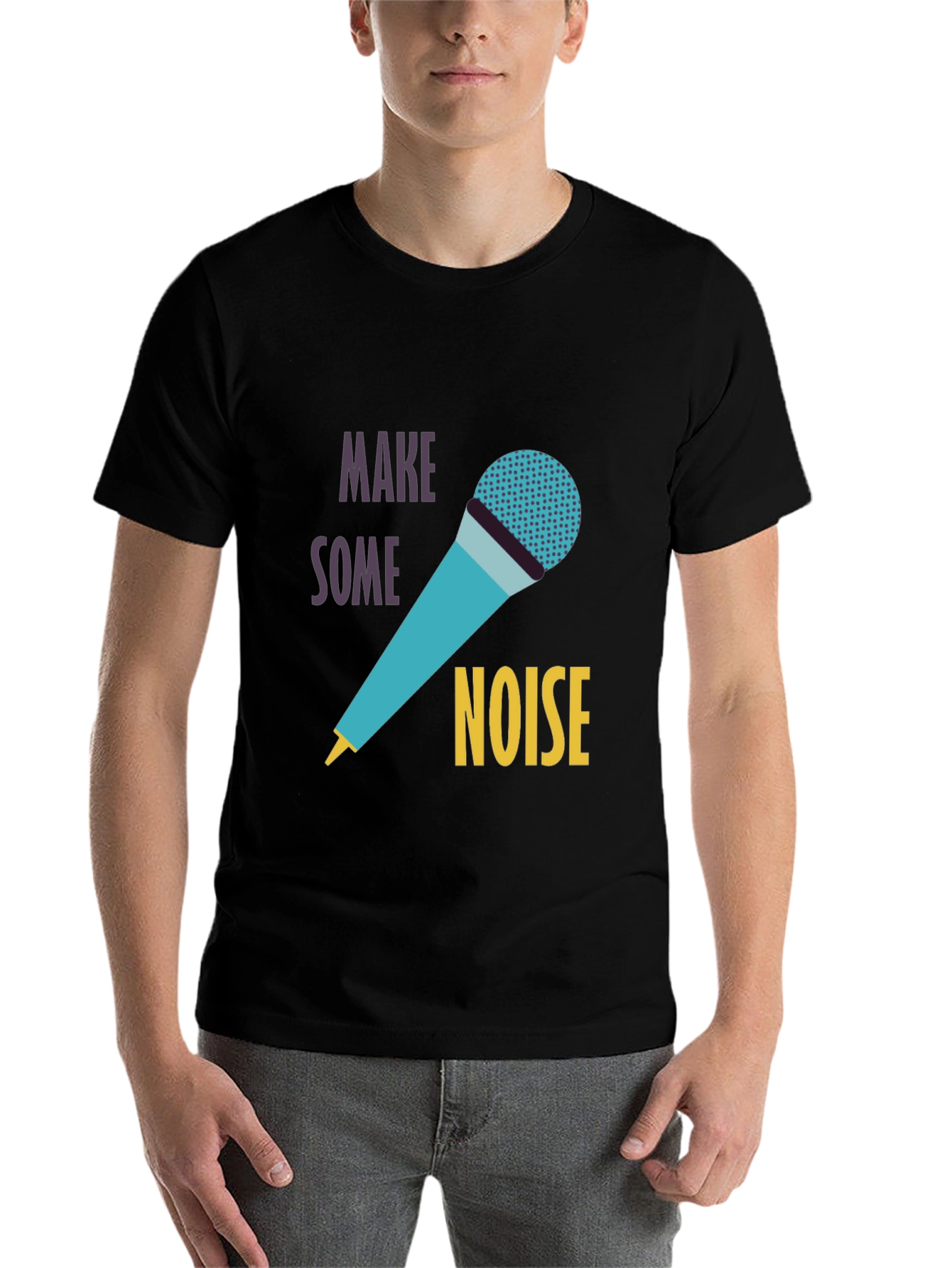 Black Make Some Noise Graphic Tee view 7