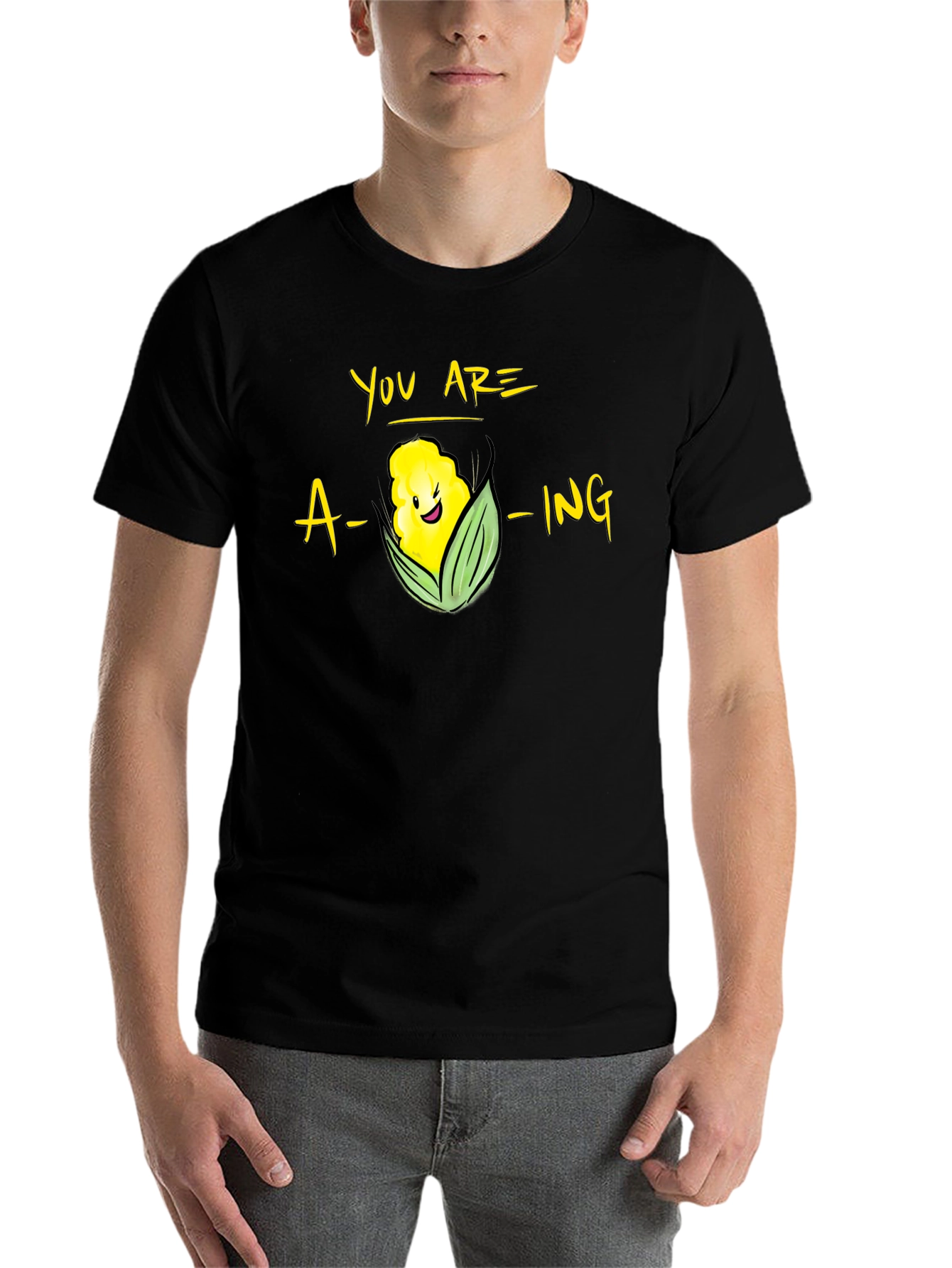 Black You Are A-Maize-Ing T-Shirt - Funny Corn Pun Tee view 7