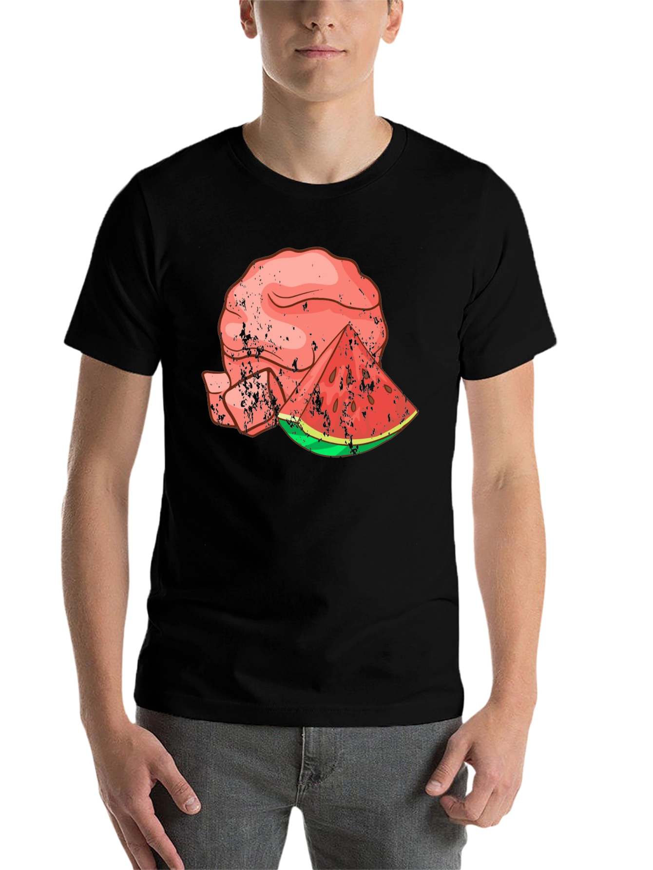 Black Watermelon Brain Graphic Tee - Cool Summer Style view 7