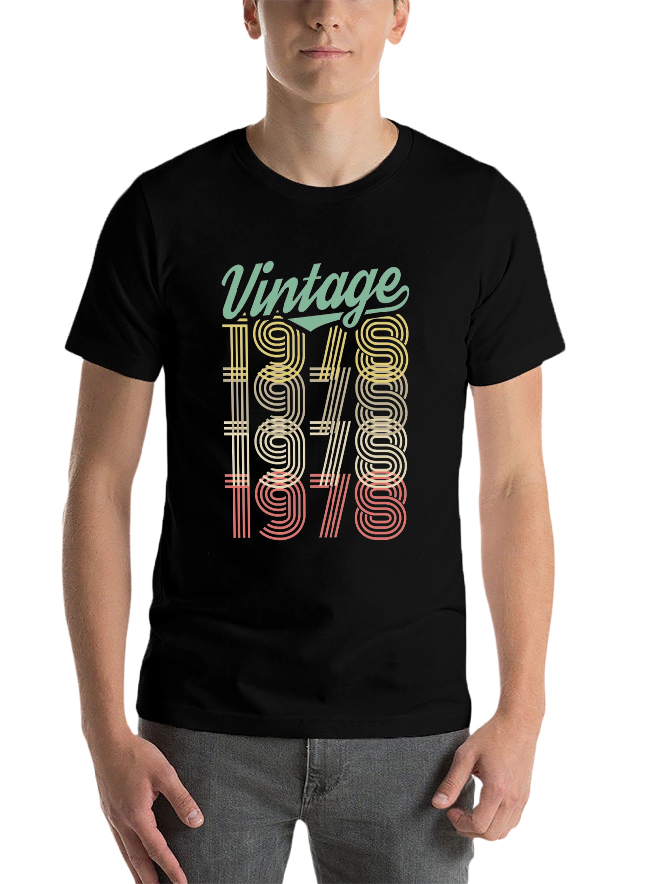 Black Vintage 1978 Birthday T-Shirt - Retro Style view 7