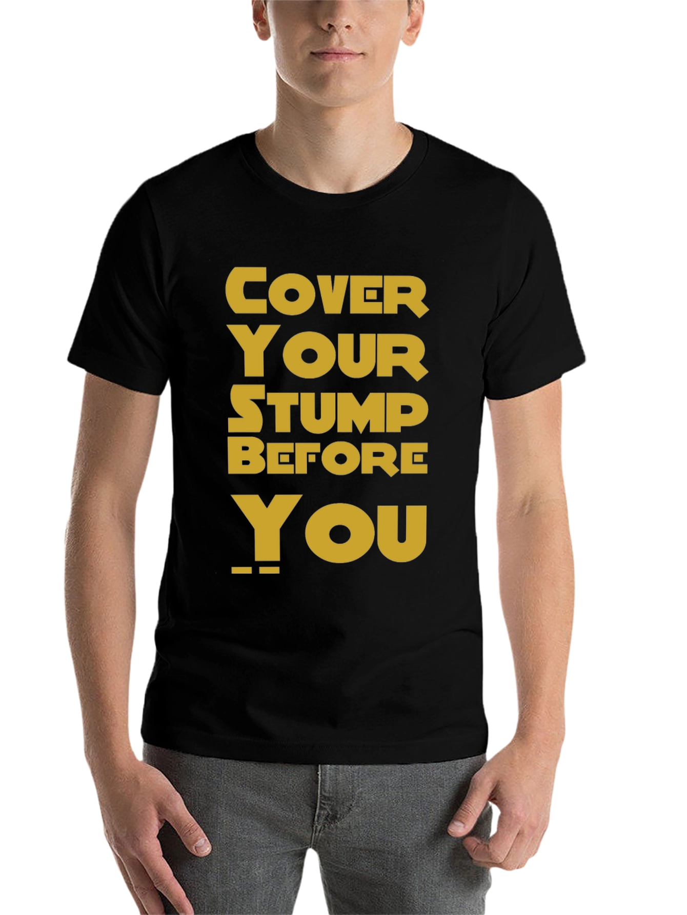 Black Cover Your Stump Graphic Tee view 7