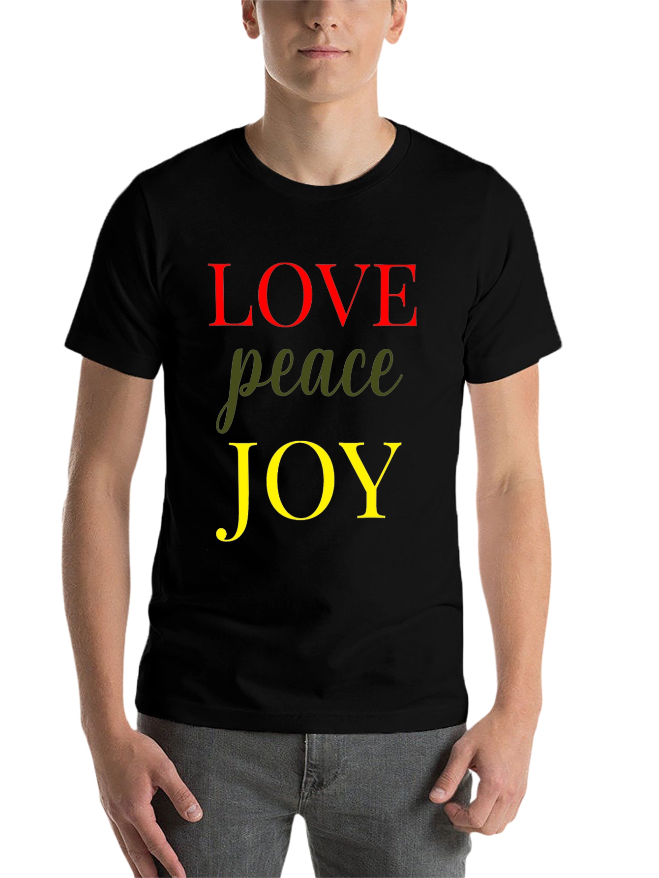 Black Love Peace Joy Graphic Tee - Black view 7