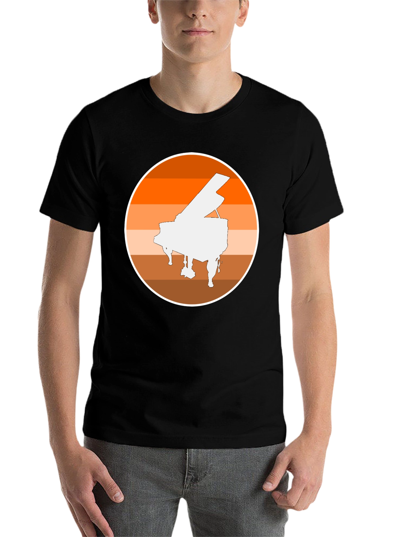 Black Piano Sunset Graphic Tee - Musician Style view 7