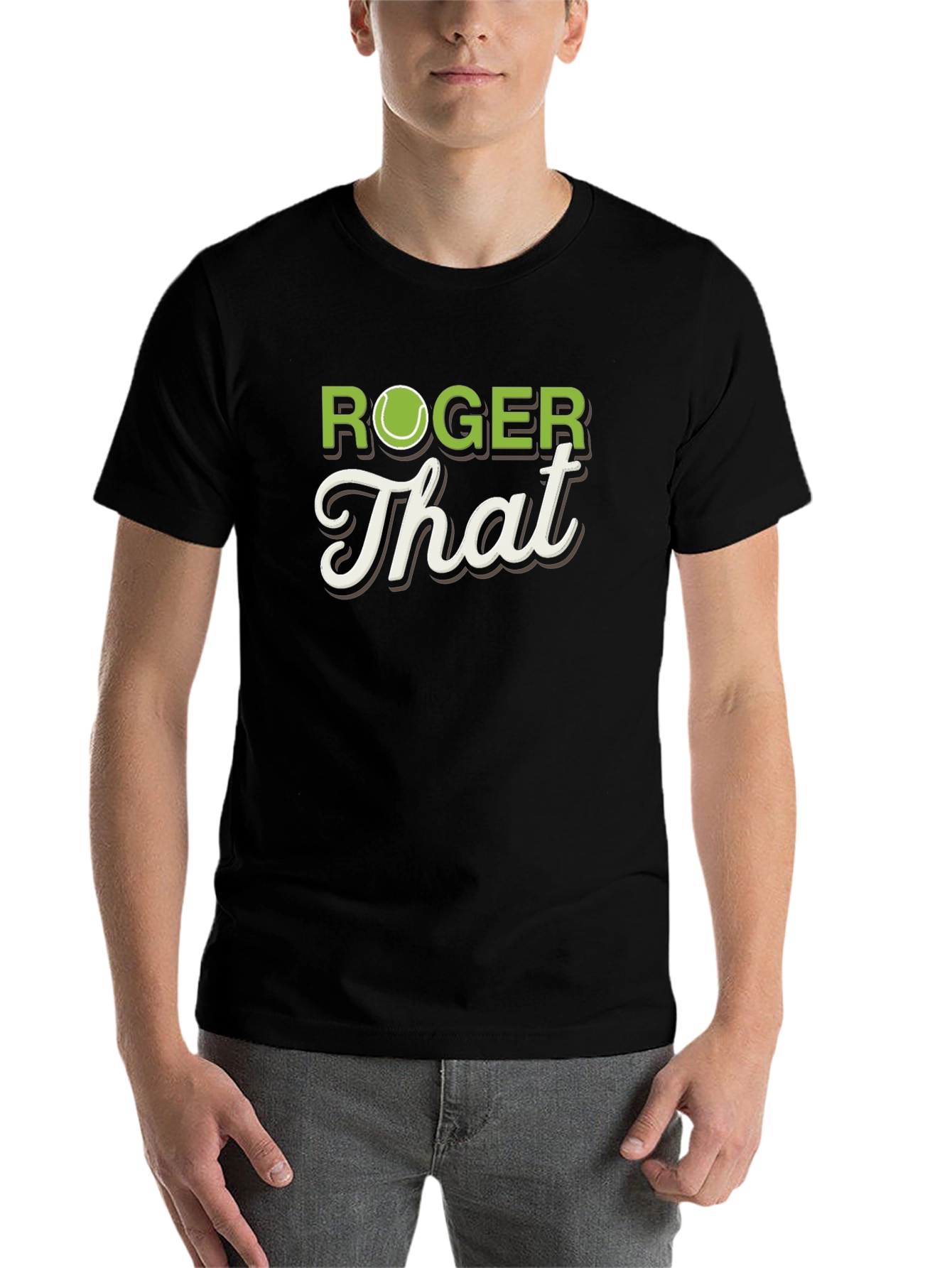 Black Roger That Tennis T-Shirt - Funny Player Tee view 7