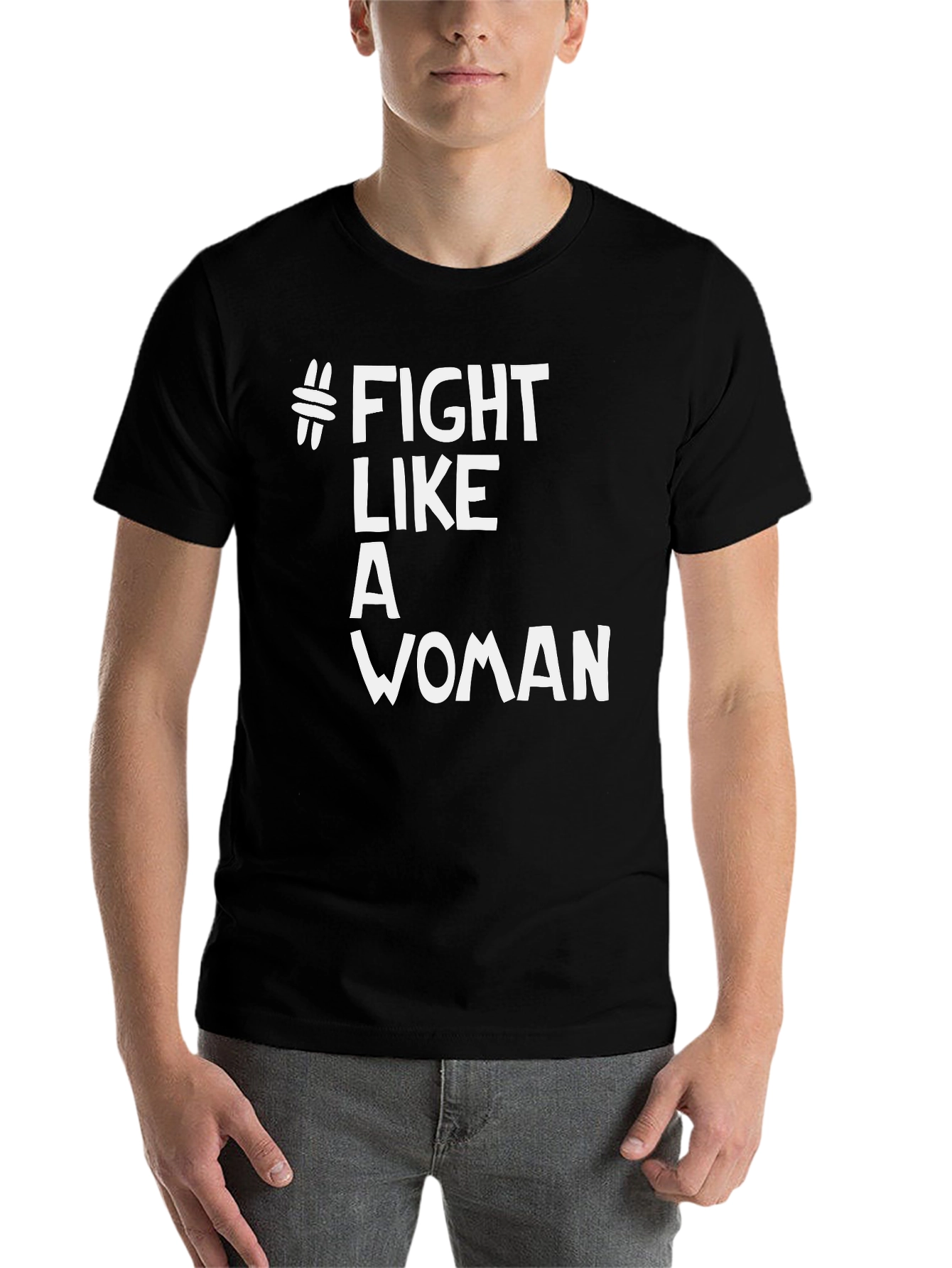 Black Fight Like A Woman T-Shirt view 7