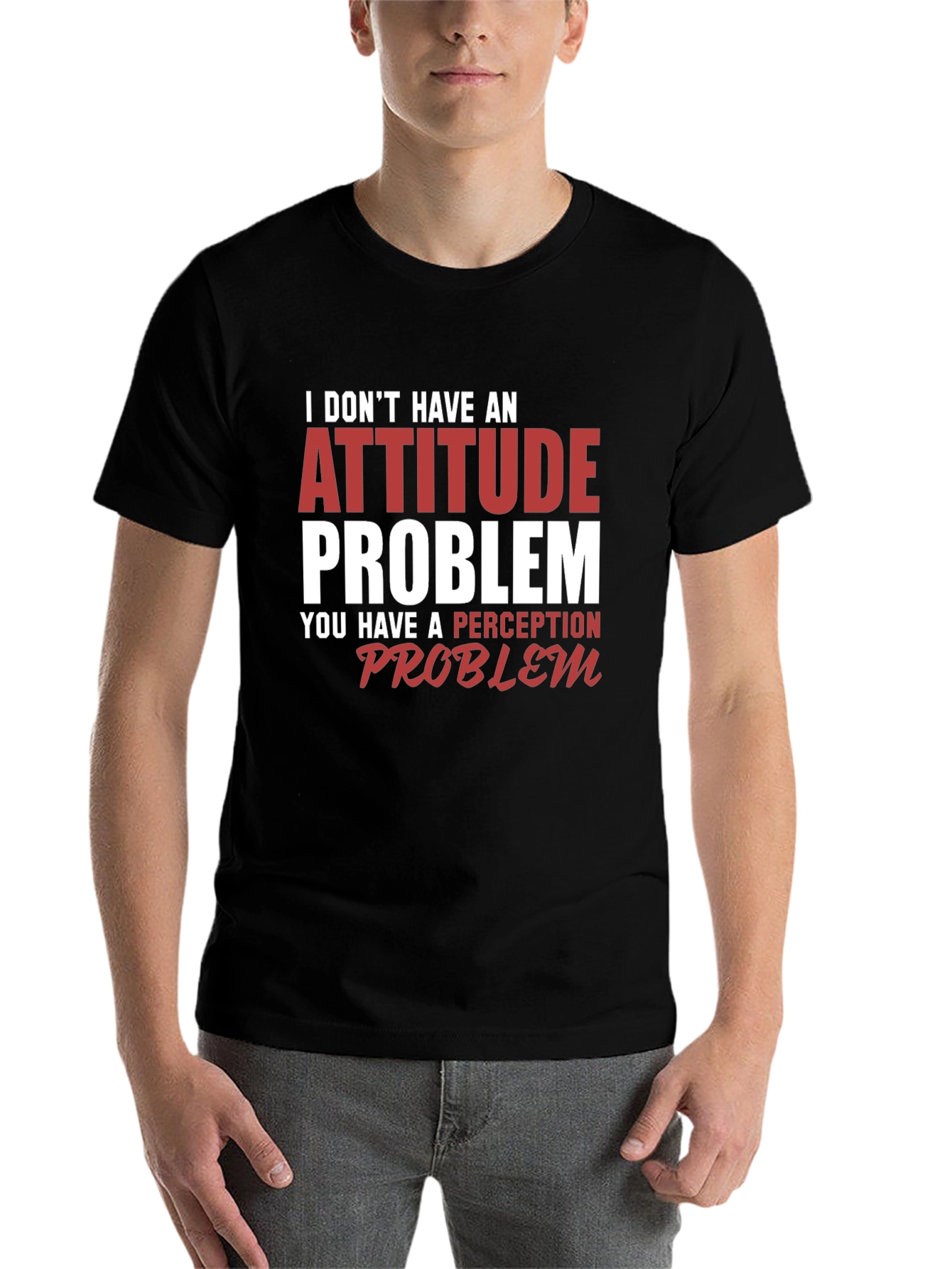 Black Attitude Problem Graphic Tee - Sarcastic Humor T-Shirt view 7