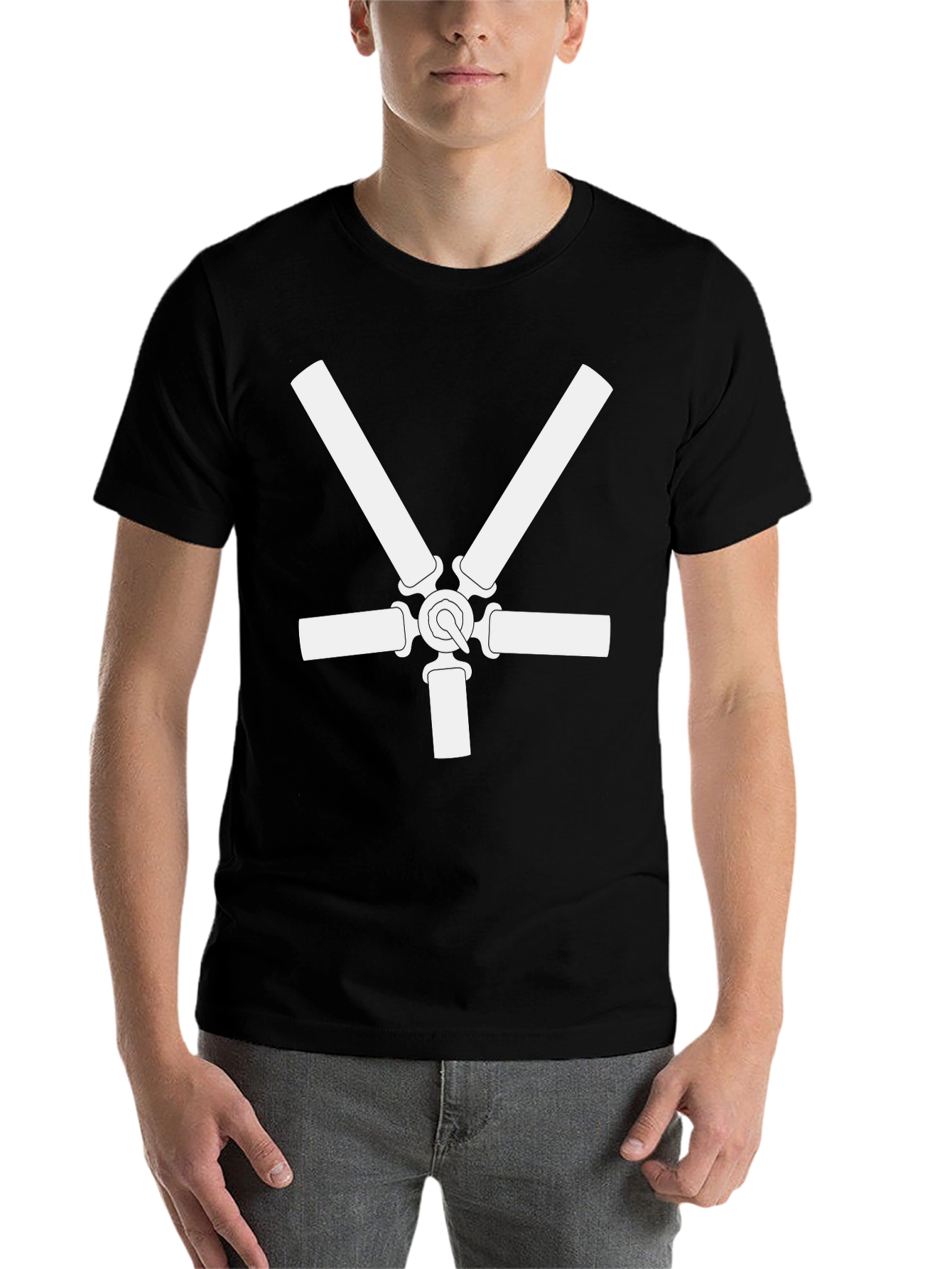 Black Fan Blade Graphic Tee - Cool Casual Style view 7