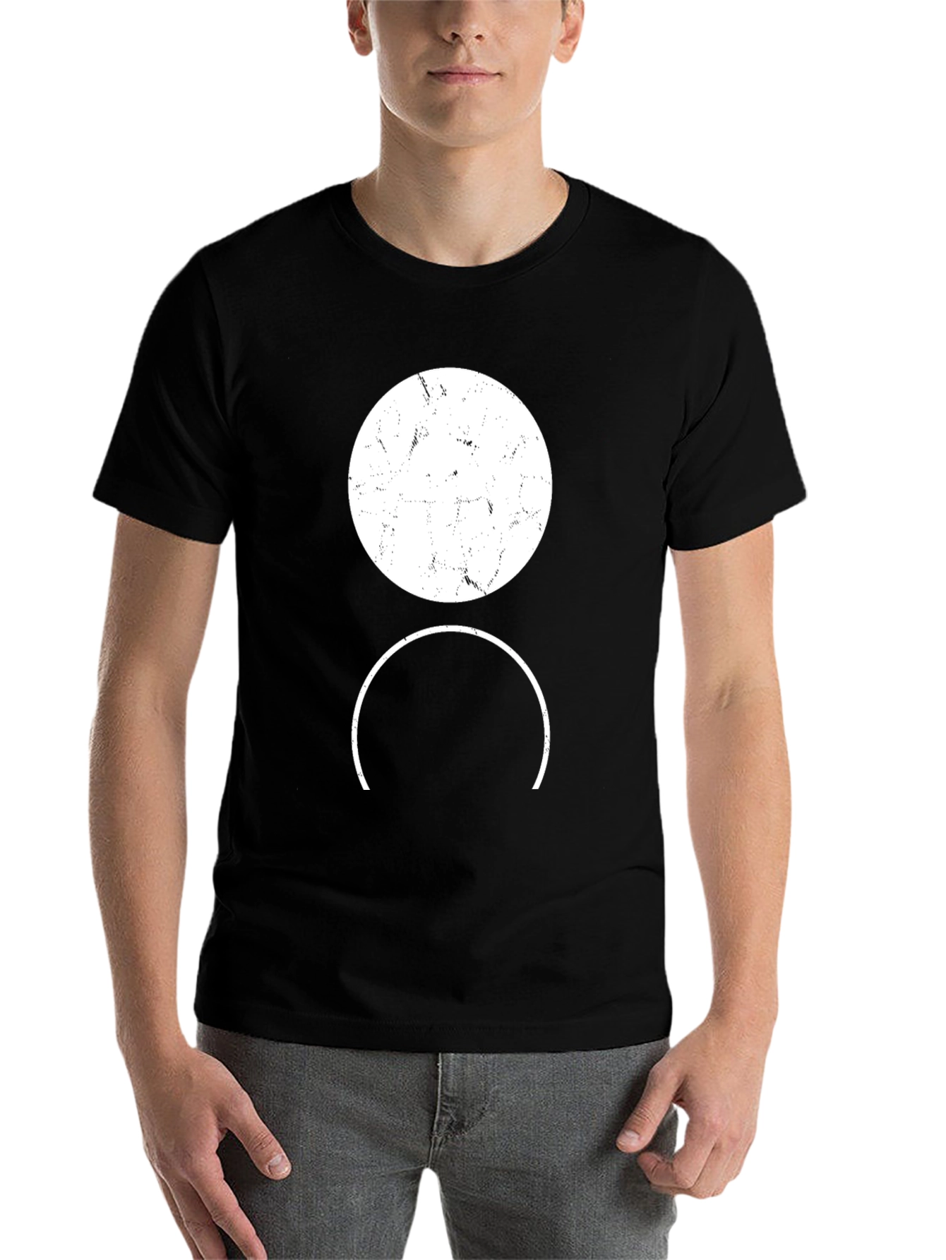 Black Abstract Graphic Tee - Black view 7