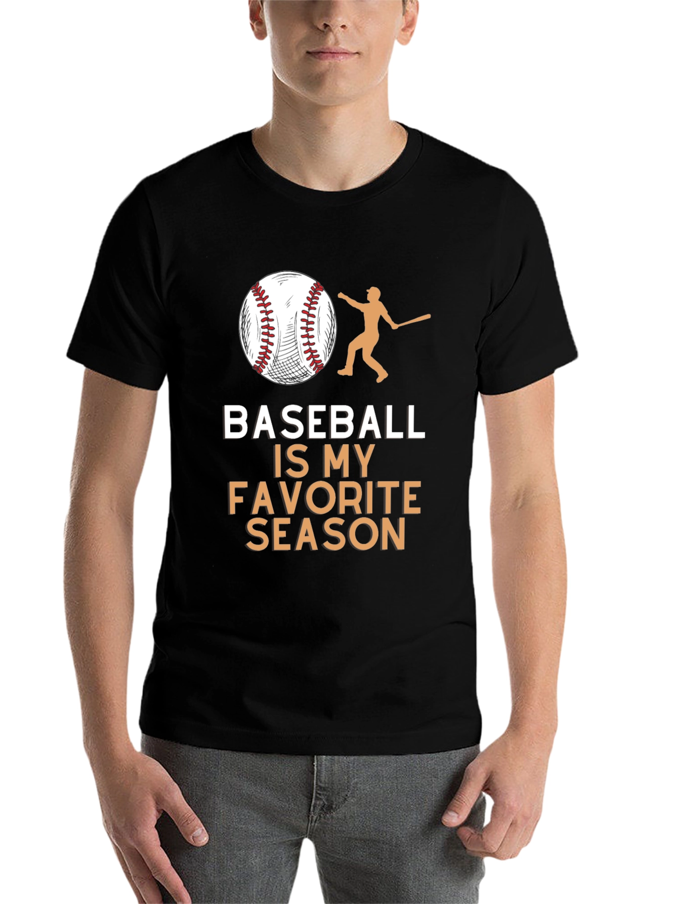 Black Baseball is My Favorite Season Black T-Shirt view 7