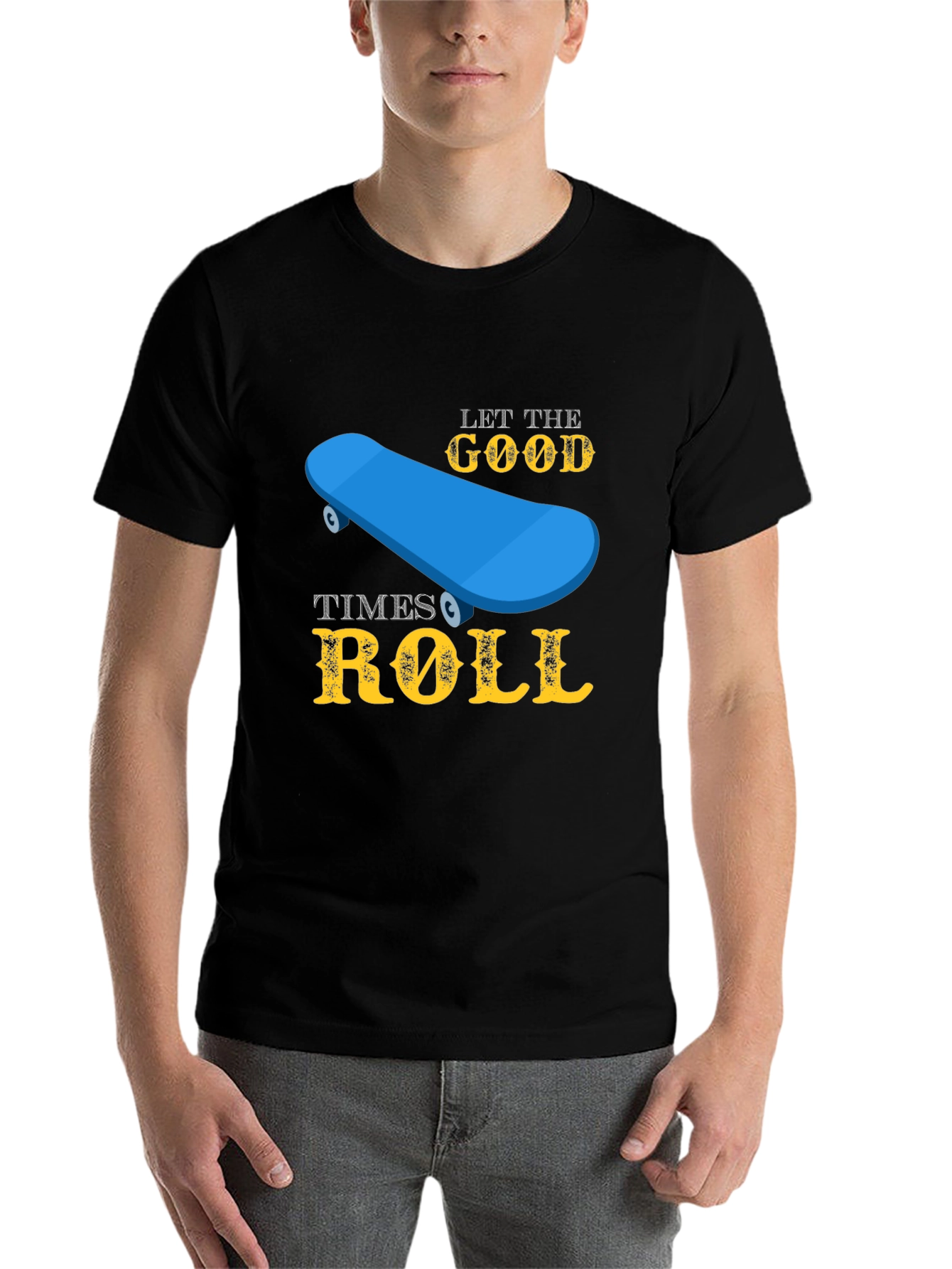 Black Skateboard T-Shirt - Let the Good Times Roll view 7