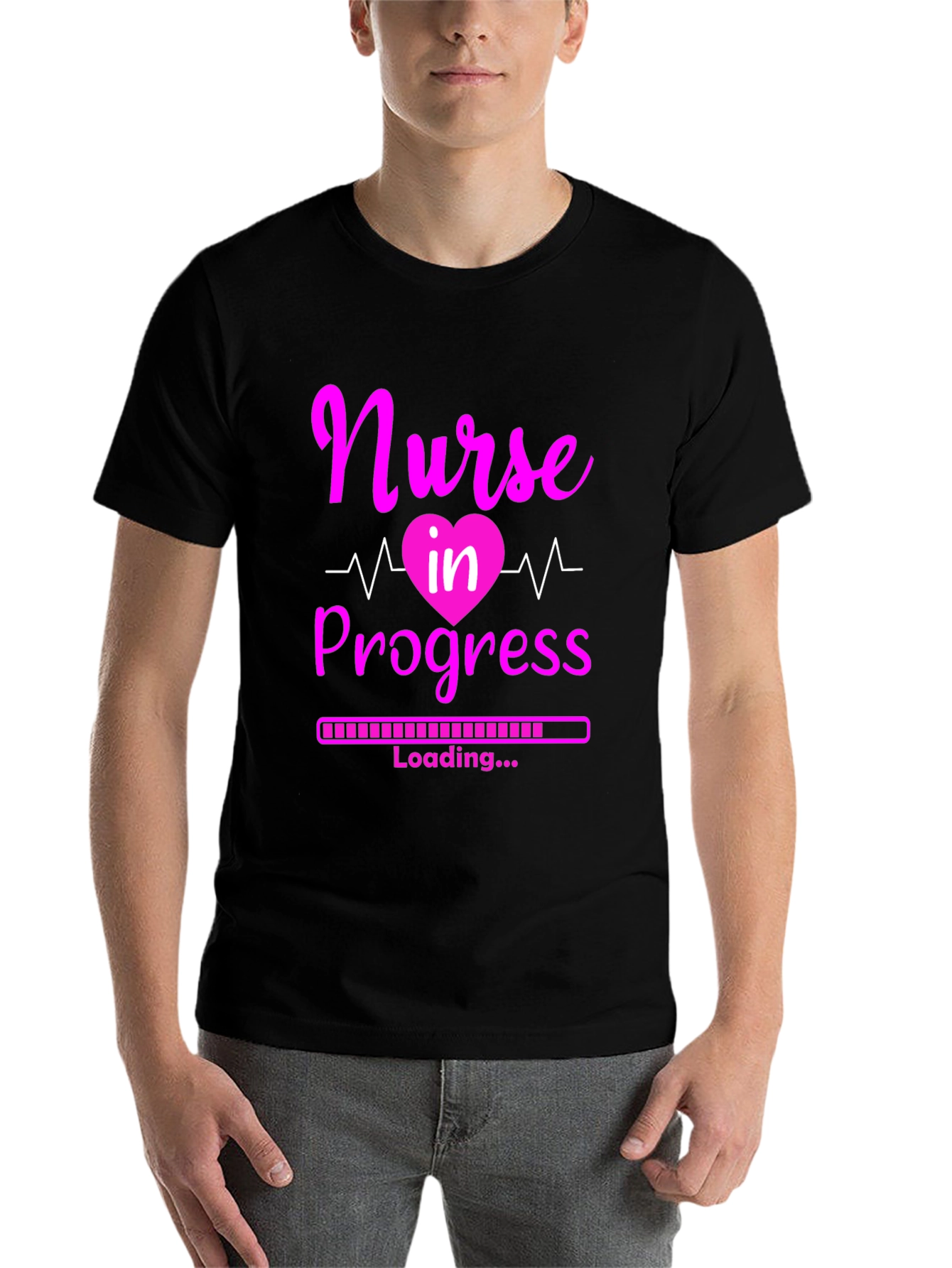 Black Nurse in Progress T-Shirt - Future Healthcare Hero view 7