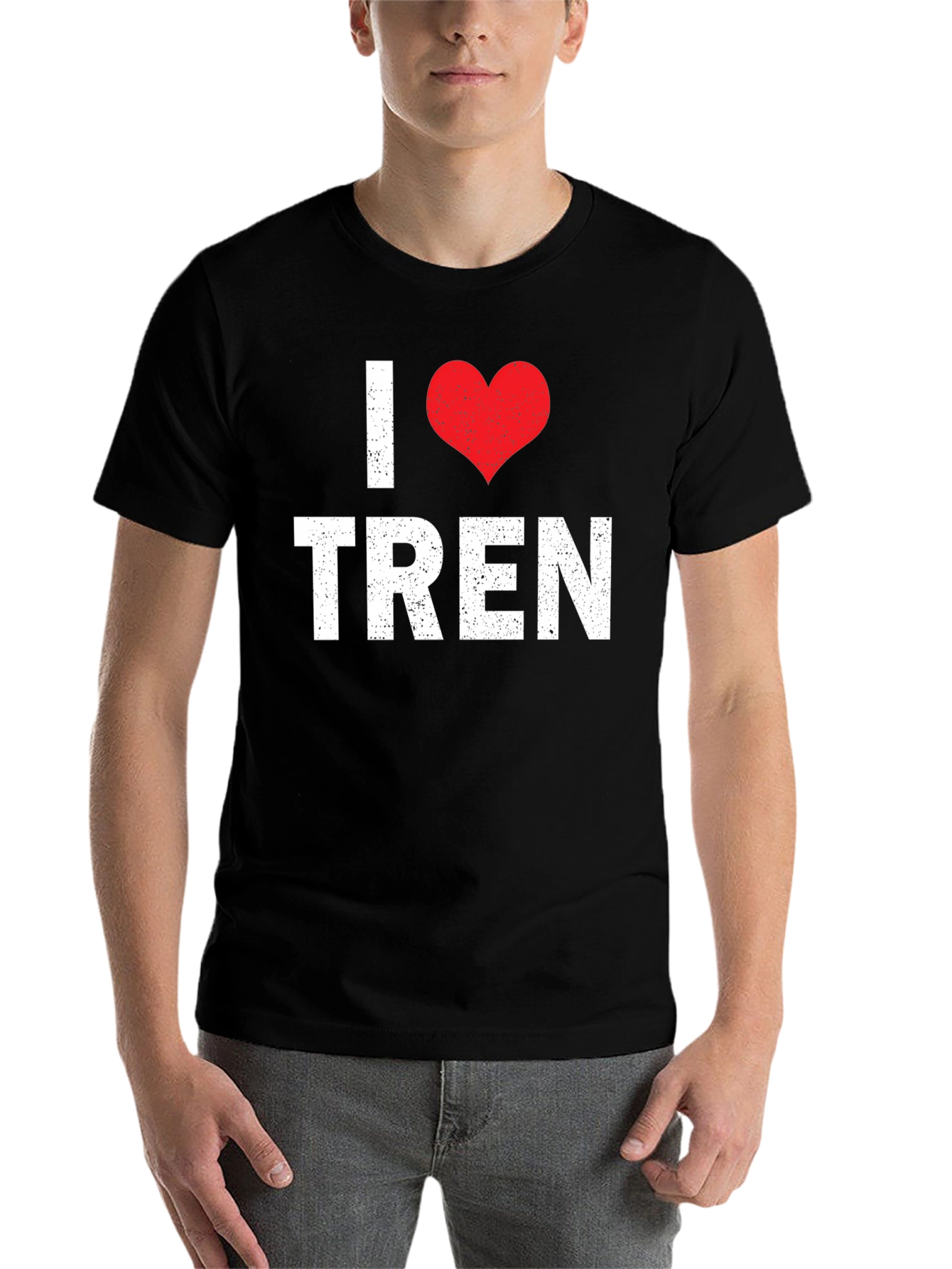 Black I Love Tren Graphic T-Shirt view 7