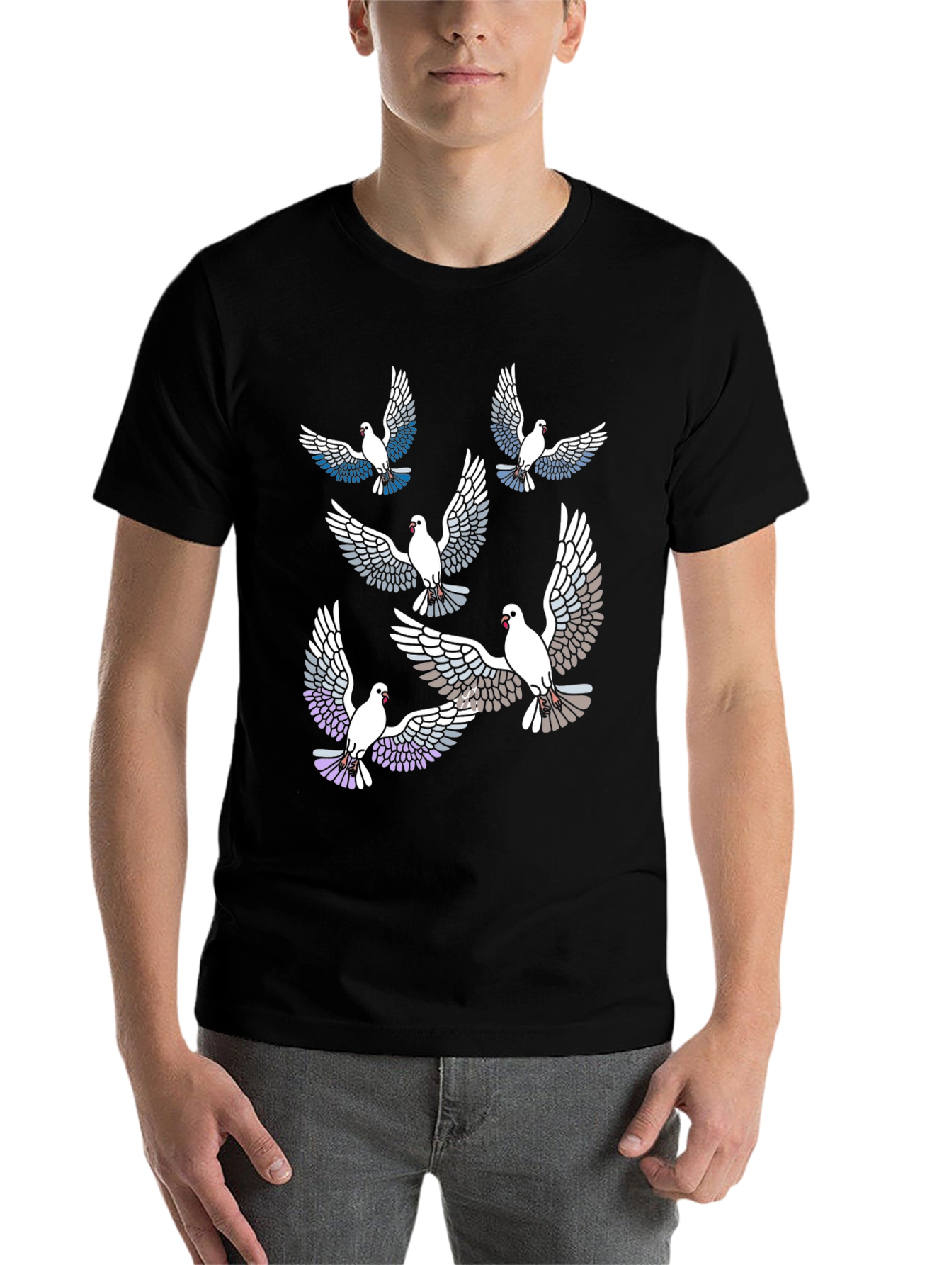 Black Dove Print T-Shirt view 7