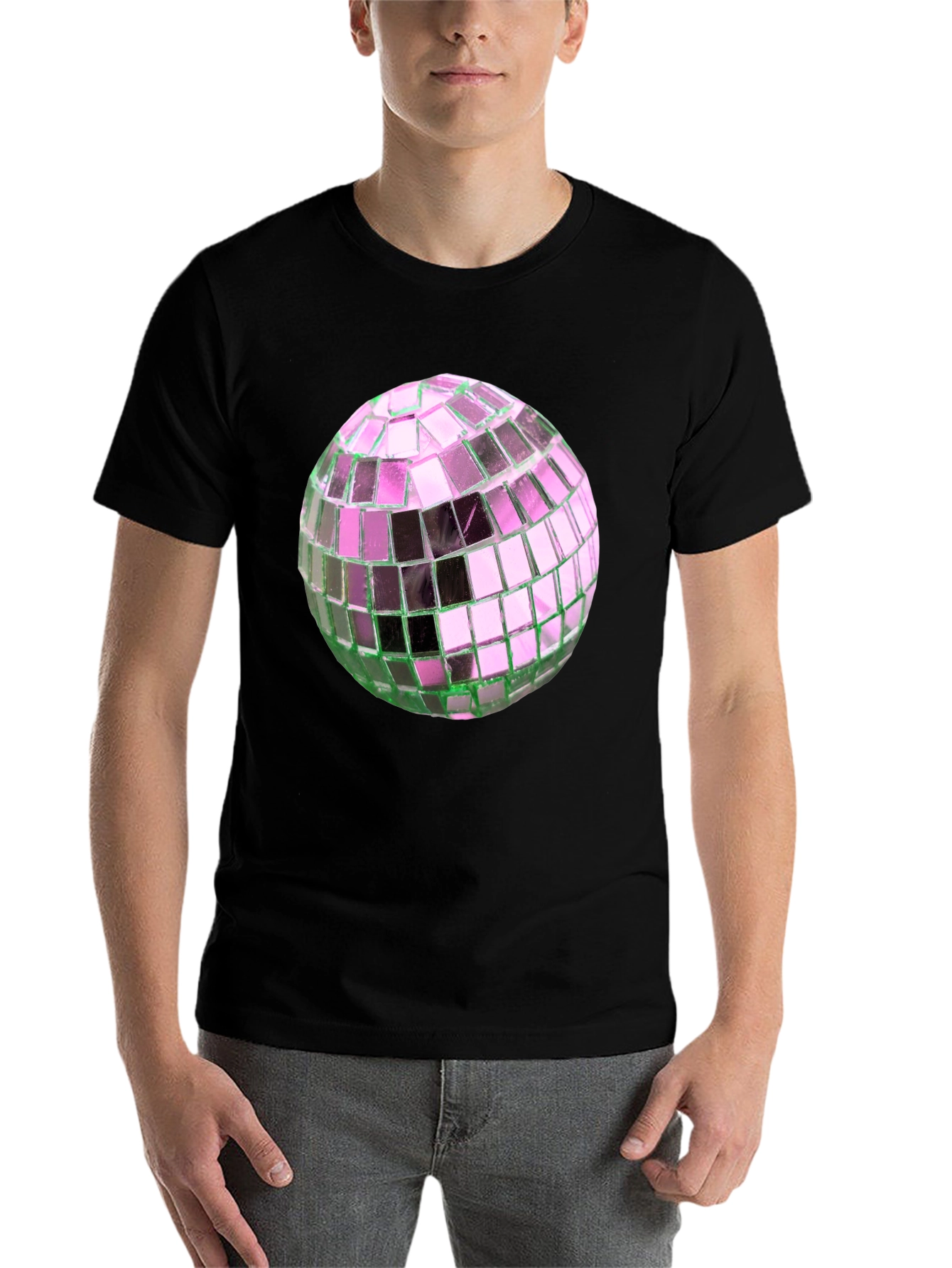 Black Disco Ball Graphic Tee - Party Ready Style view 7