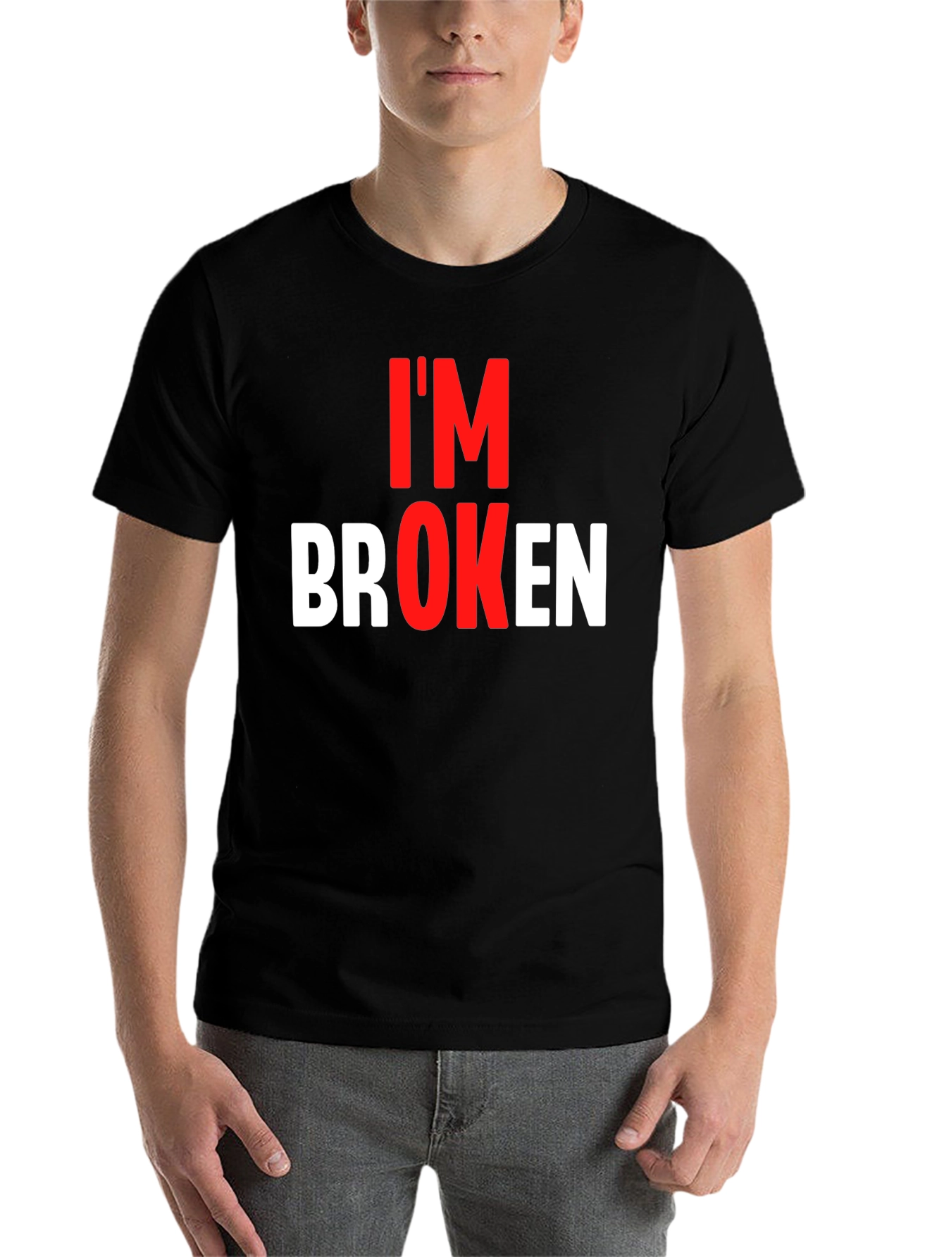 Black I'm Broken Graphic Tee - Black T-Shirt view 7