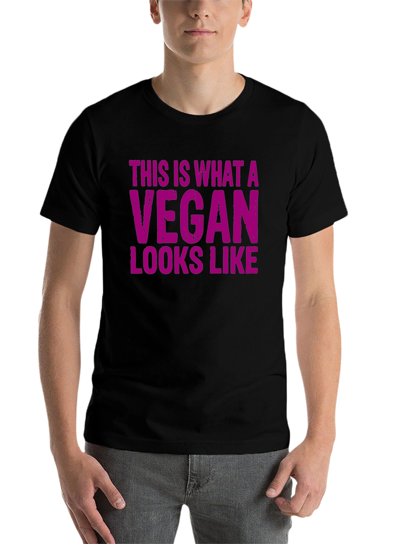 Black Vegan Statement T-Shirt - This is What a Vegan Looks Like view 7