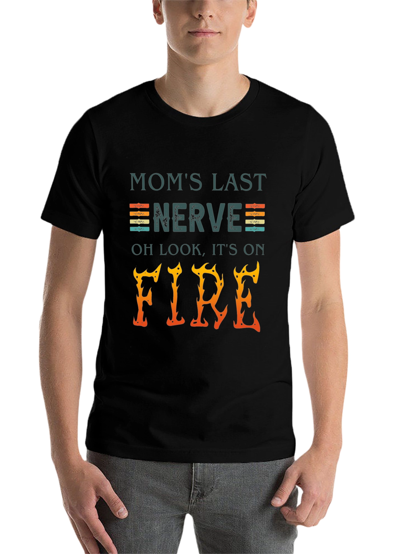 Black Mom's Last Nerve On Fire Graphic Tee view 7
