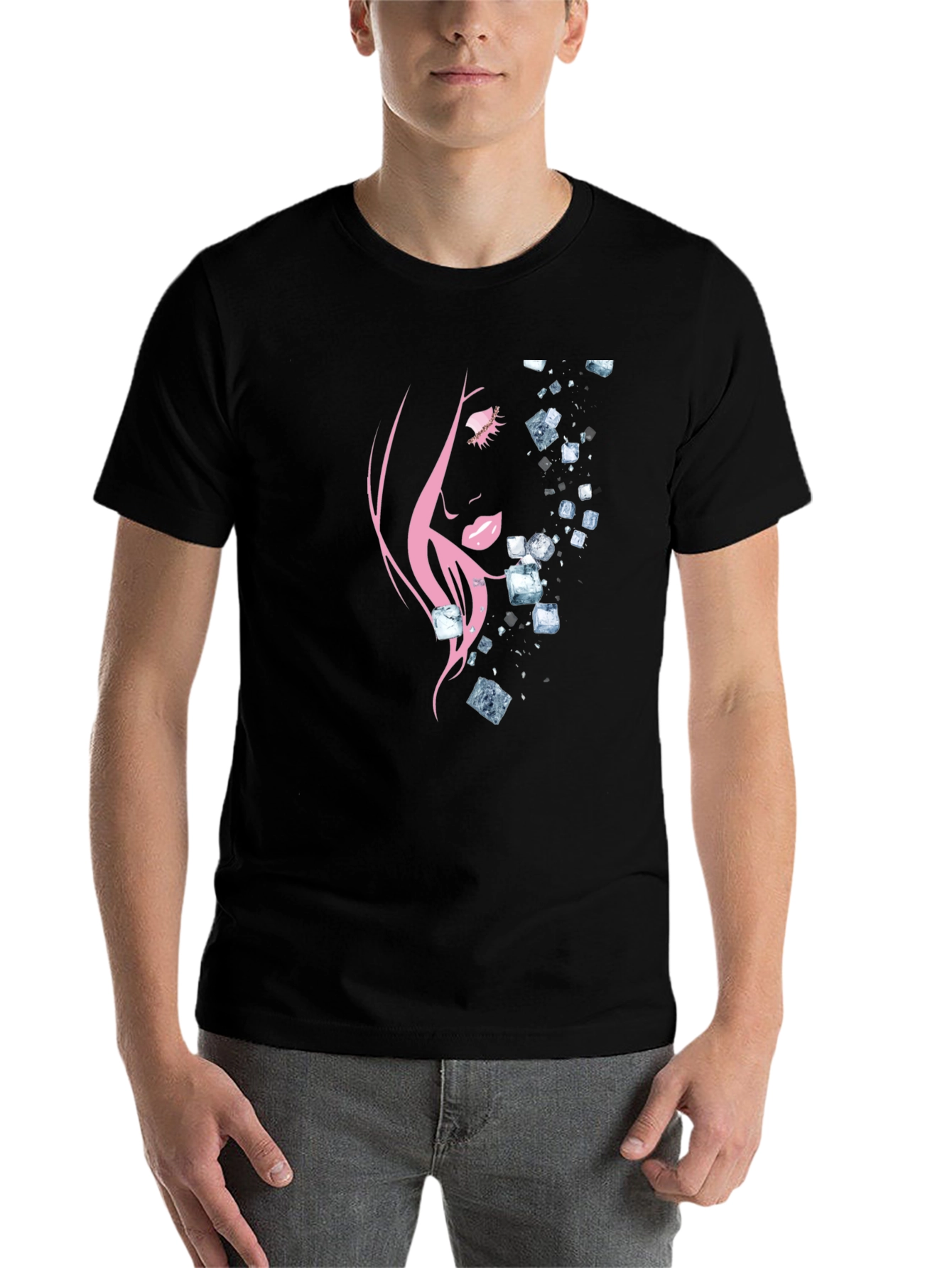 Black Abstract Woman Graphic T-Shirt view 7