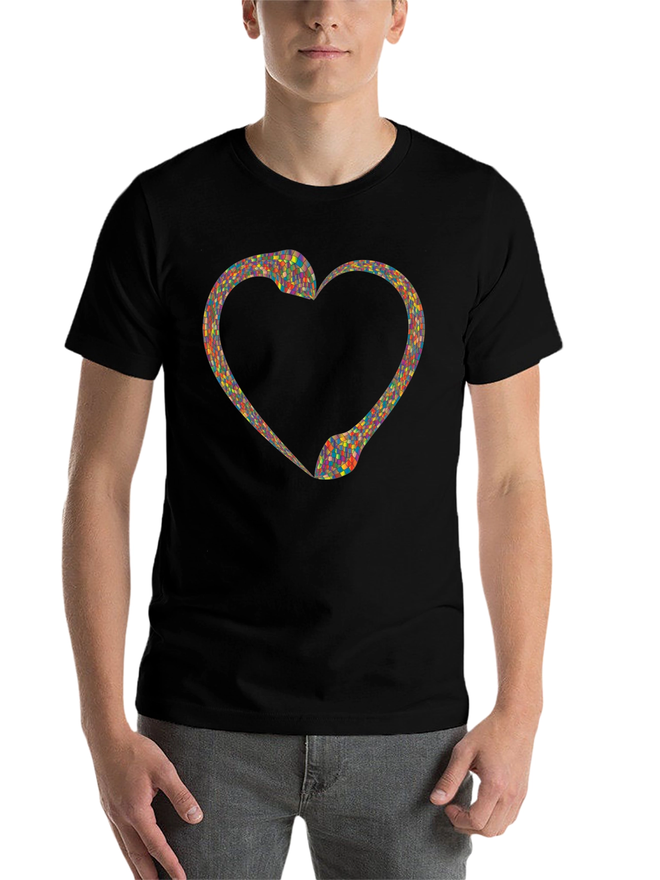 Black Heart Snakes T-Shirt - Black view 7