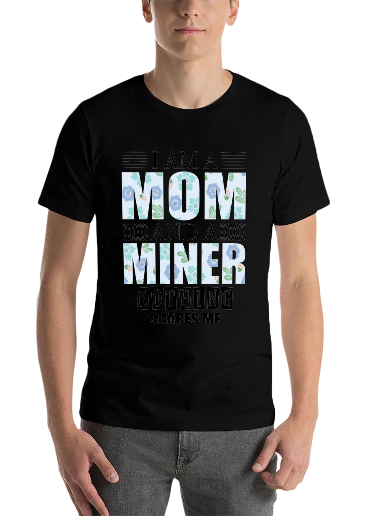 Black I'm A Mom And A Miner T-Shirt view 7