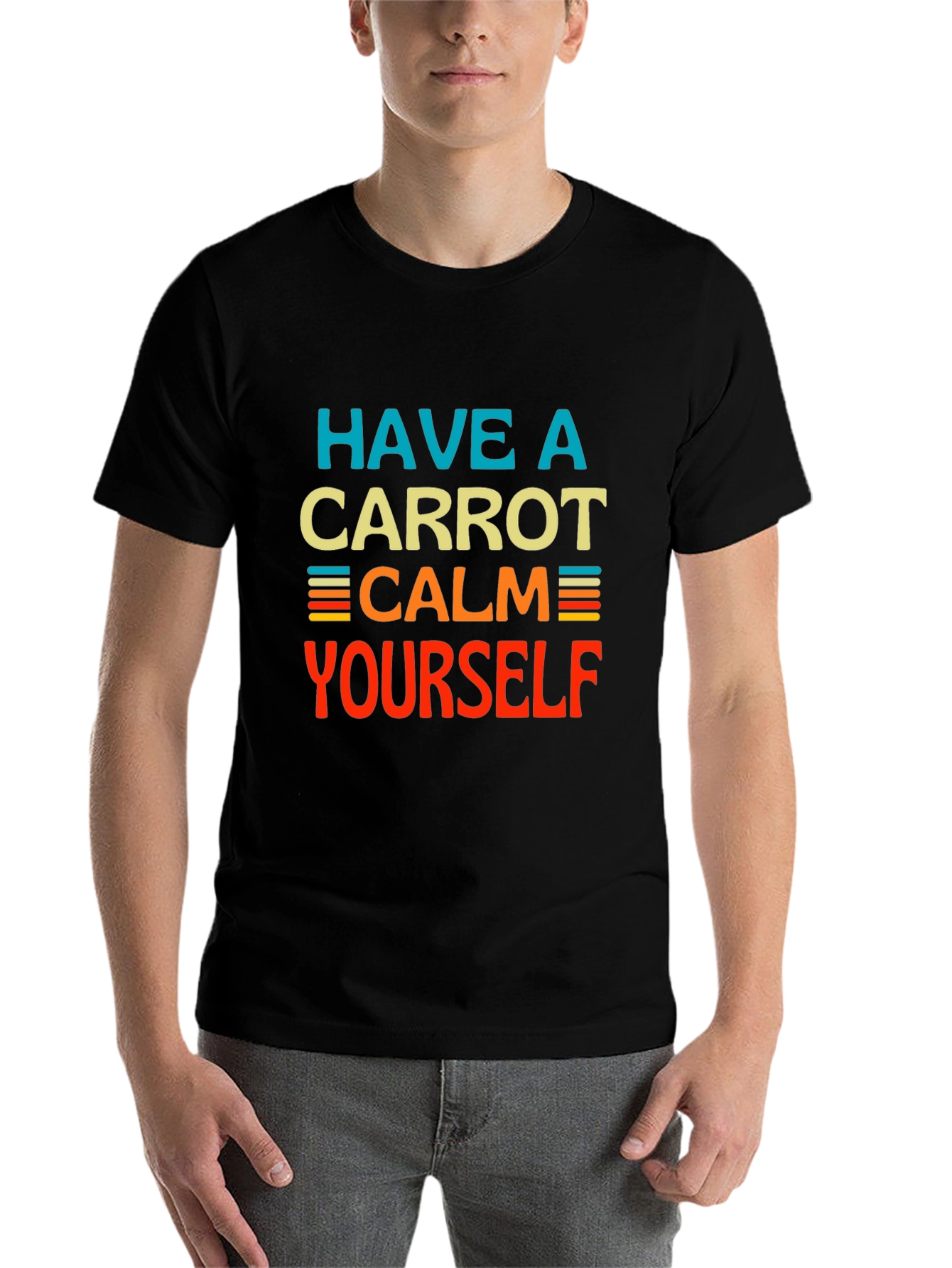Black Have a Carrot Calm Yourself - Graphic T-Shirt view 7