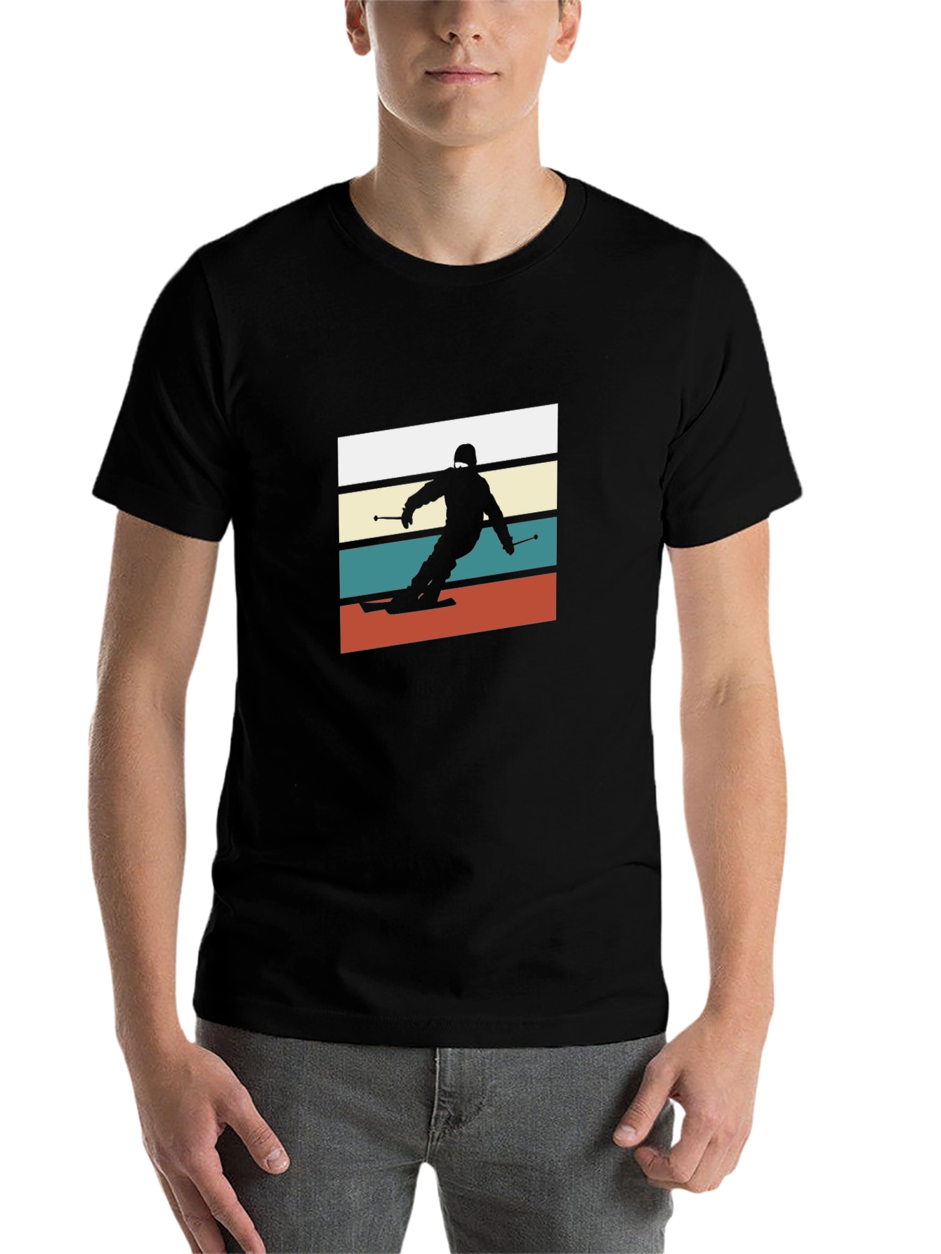Black Retro Ski T-Shirt - Black view 7