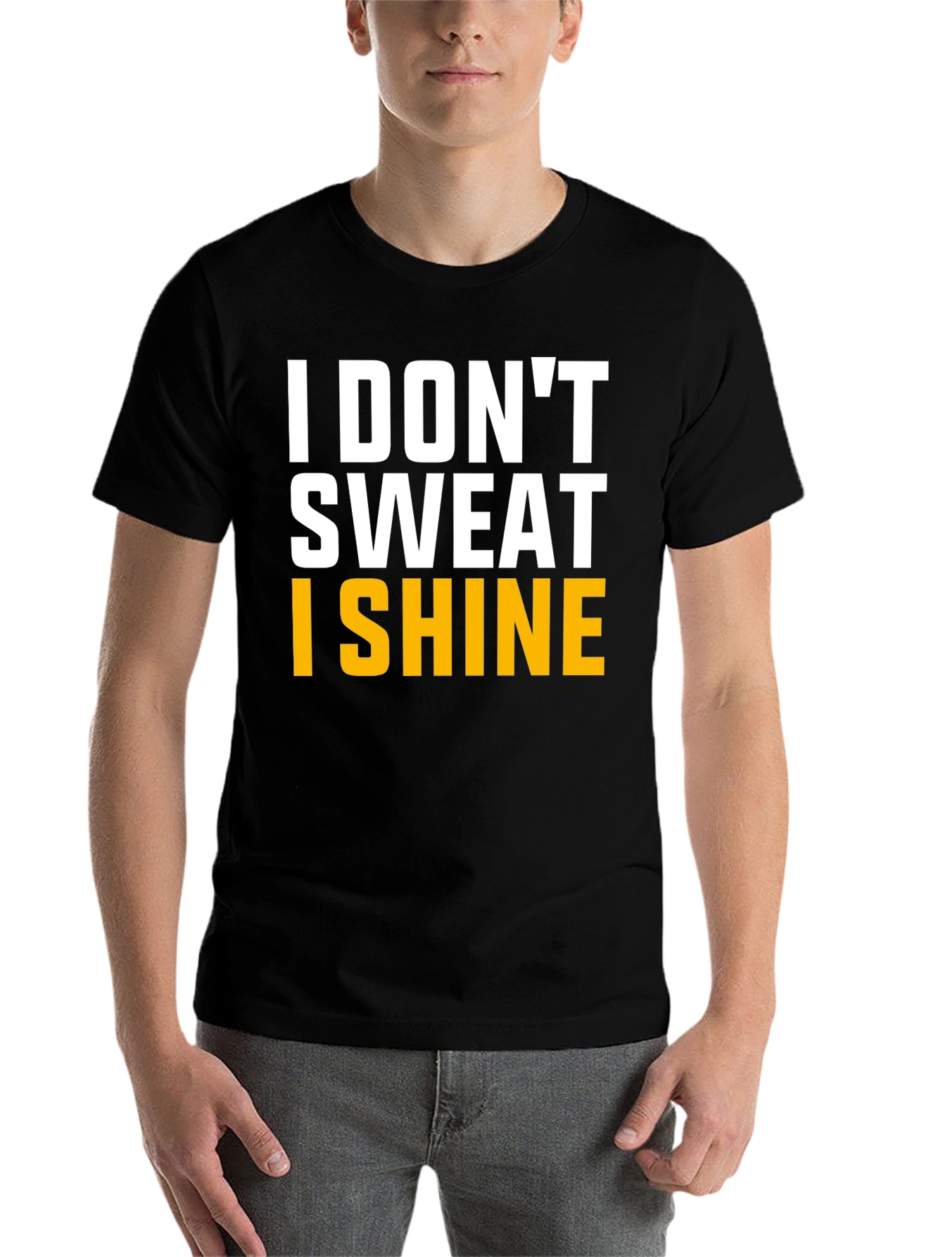 Black I Don't Sweat I Shine Graphic Tee view 7