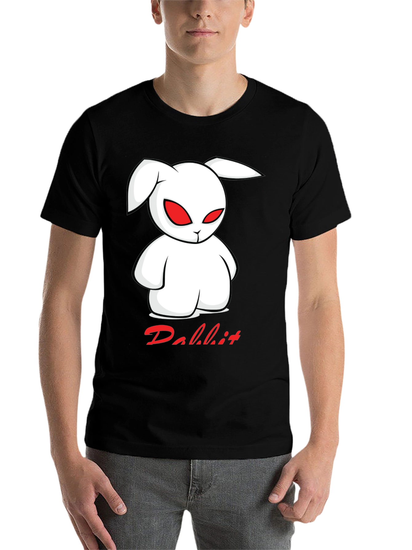 Black Rabbit Graphic Print T-Shirt view 7