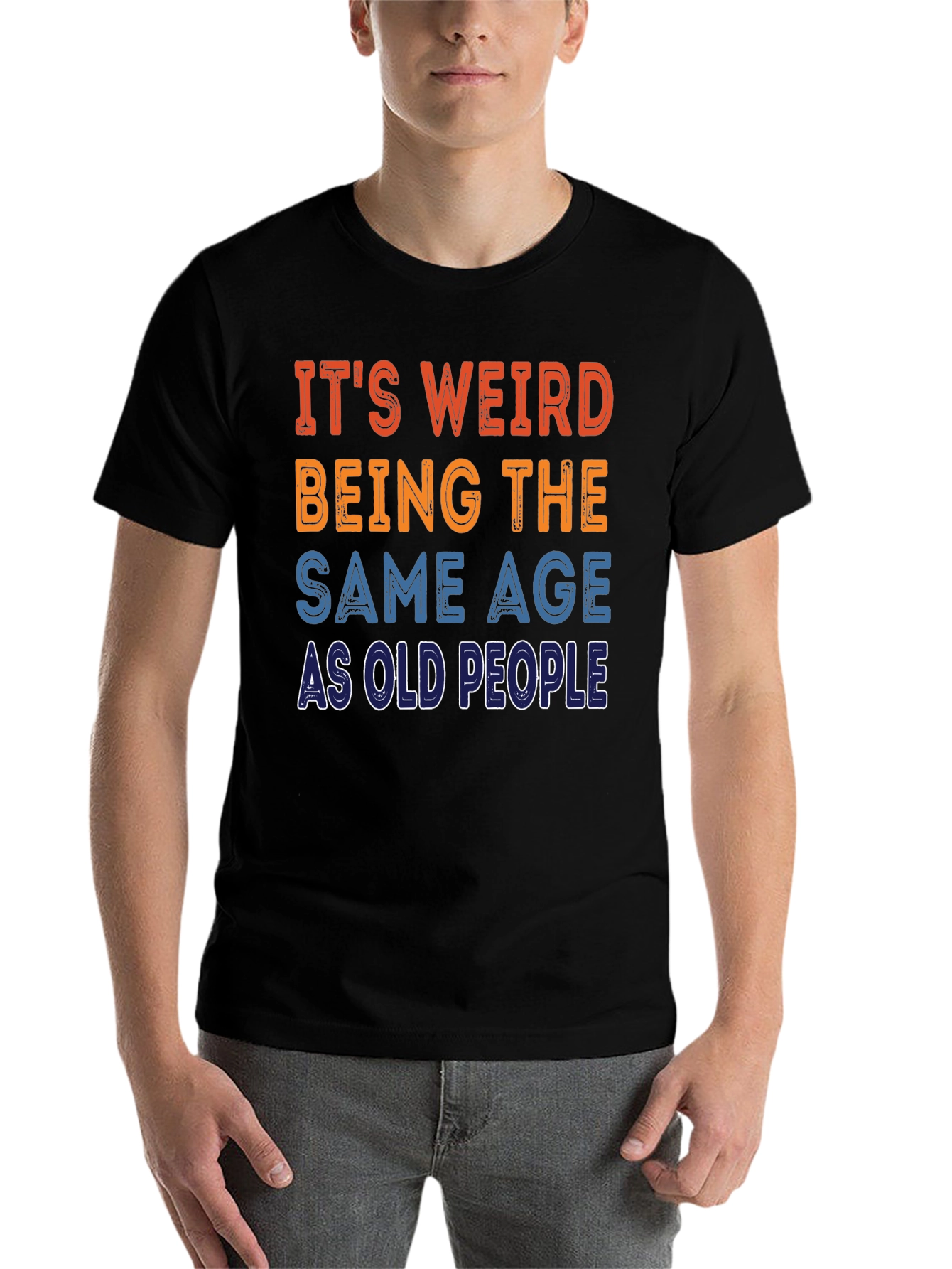 Black Funny Old People T-Shirt view 7