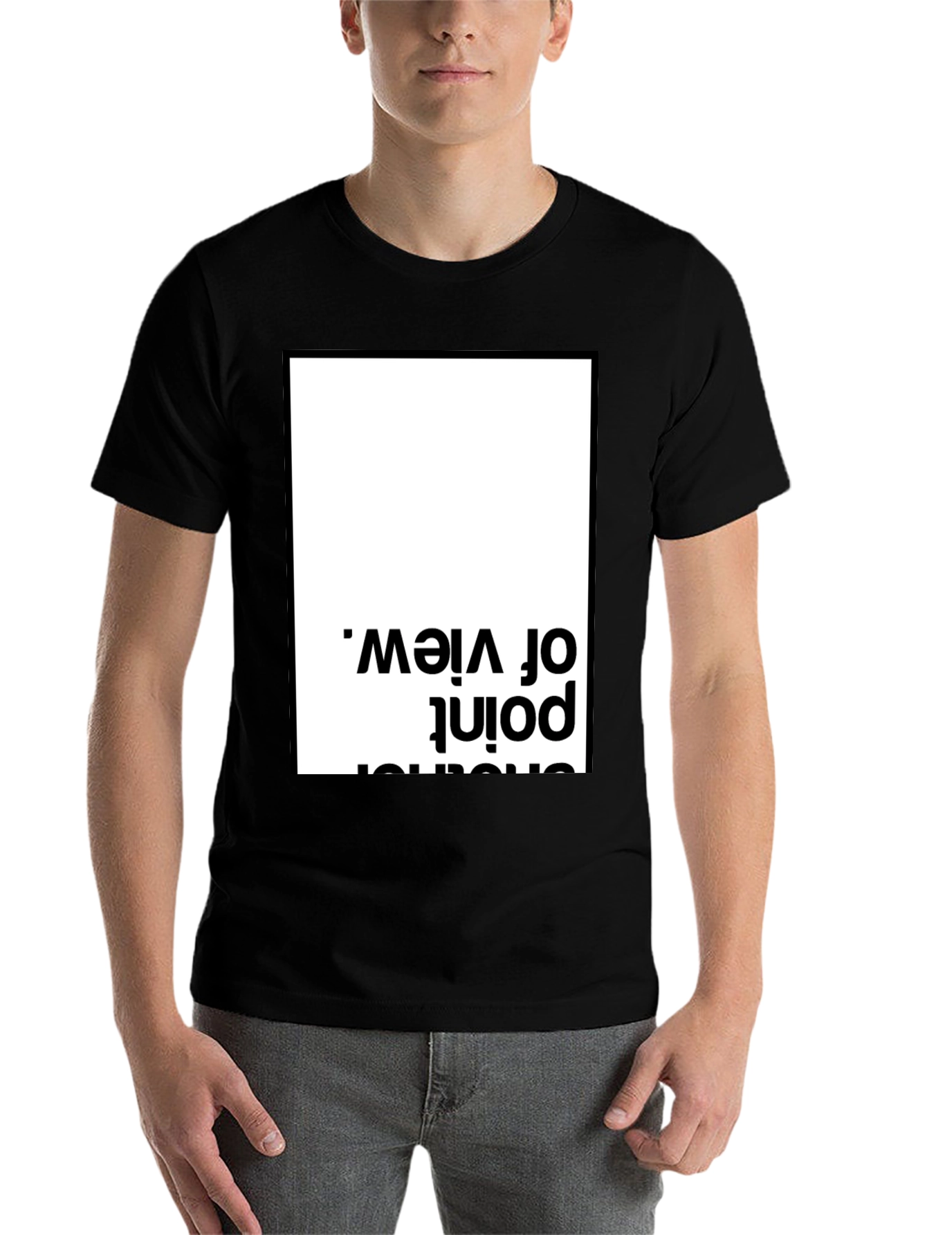 Black Unique Perspective Tee - Black Cotton T-Shirt view 7