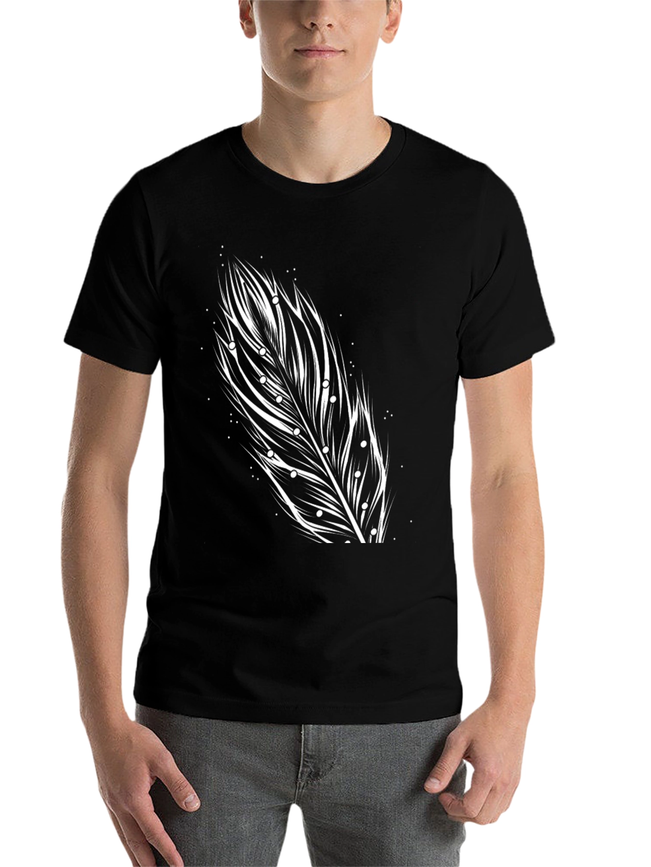 Black Feather Graphic Tee - Unique Design, Soft Cotton view 7