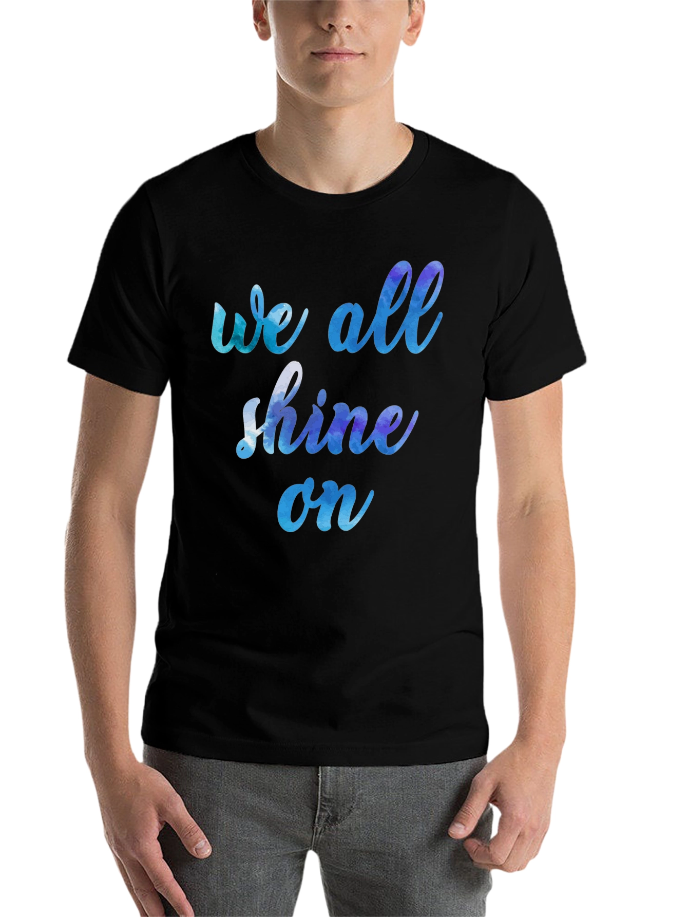 Black We All Shine On Graphic Tee - Soft Cotton Blend view 7