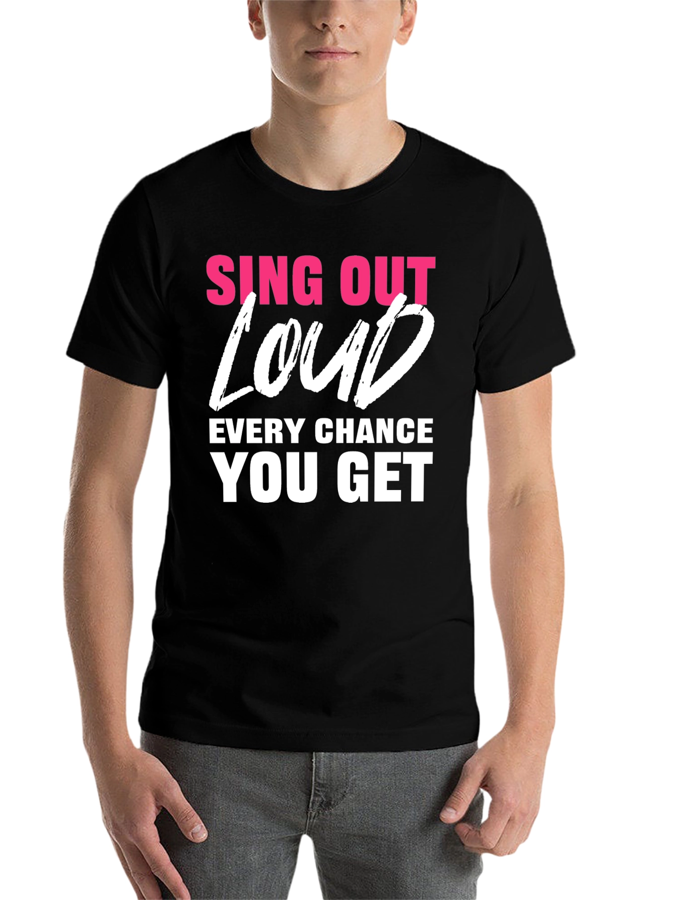 Black Sing Out Loud T-Shirt - Motivational Tee view 7