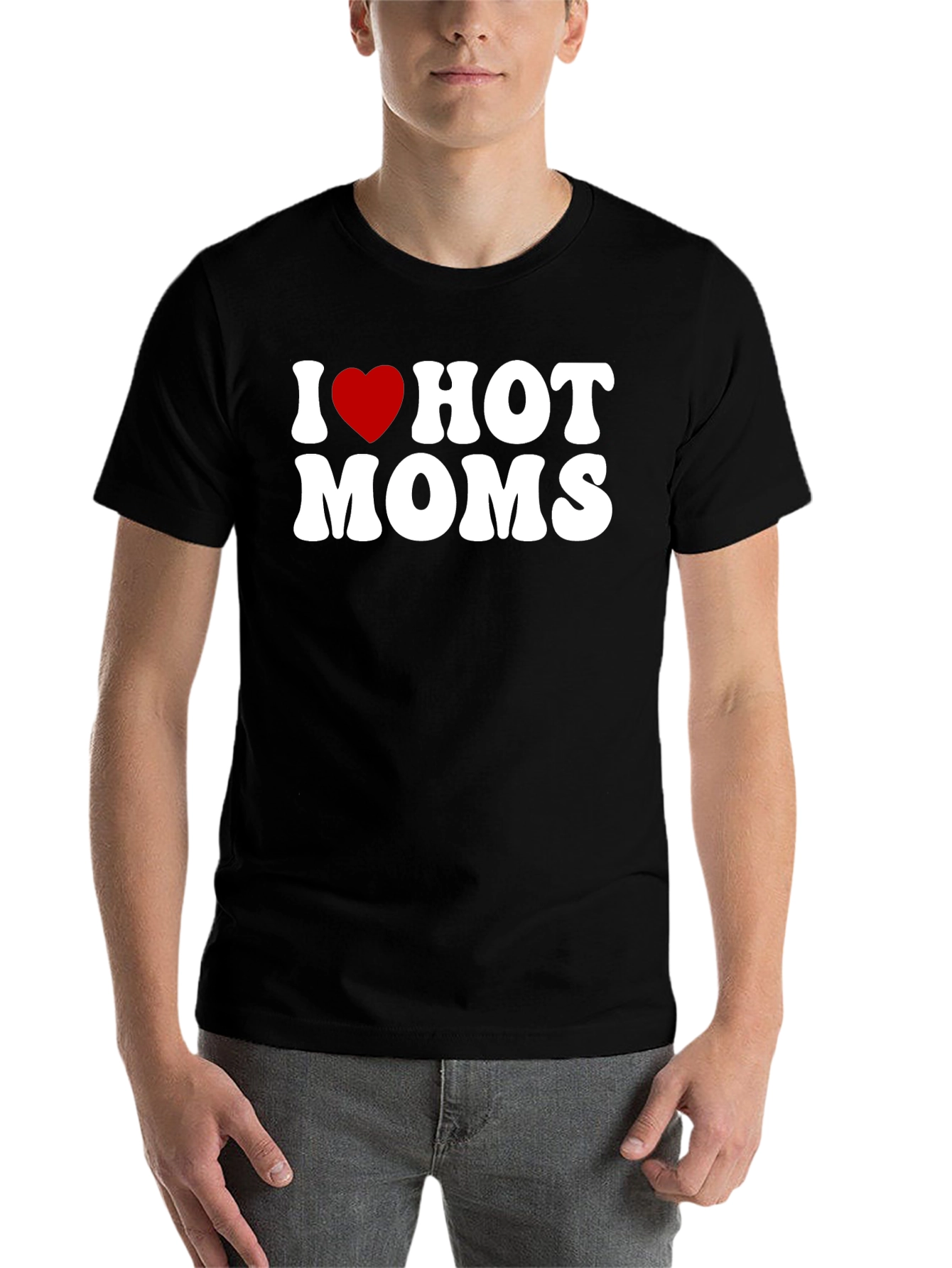 Black I Heart Hot Moms Graphic Tee view 7