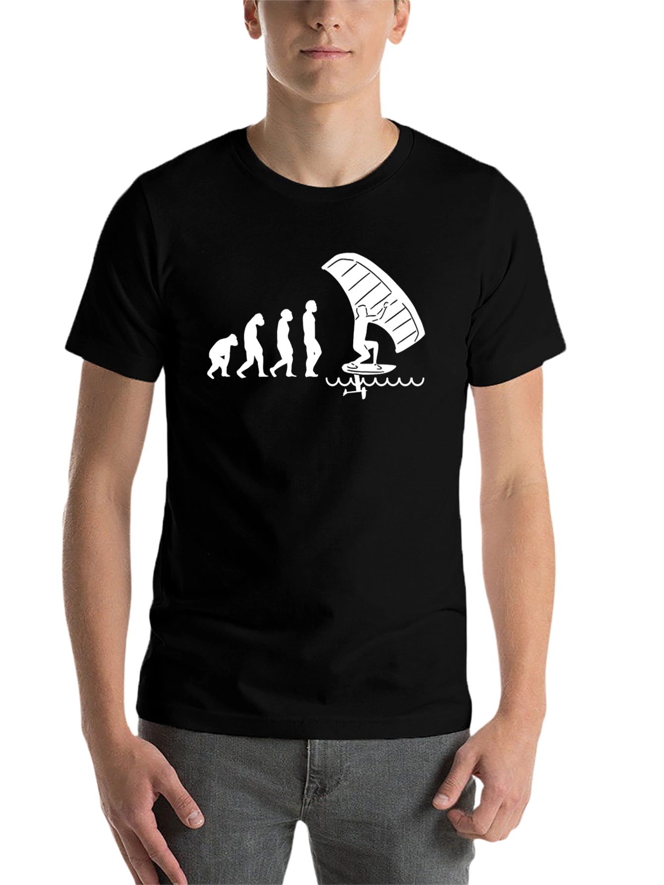 Black Evolution Windsurfing Graphic T-Shirt - Black view 7