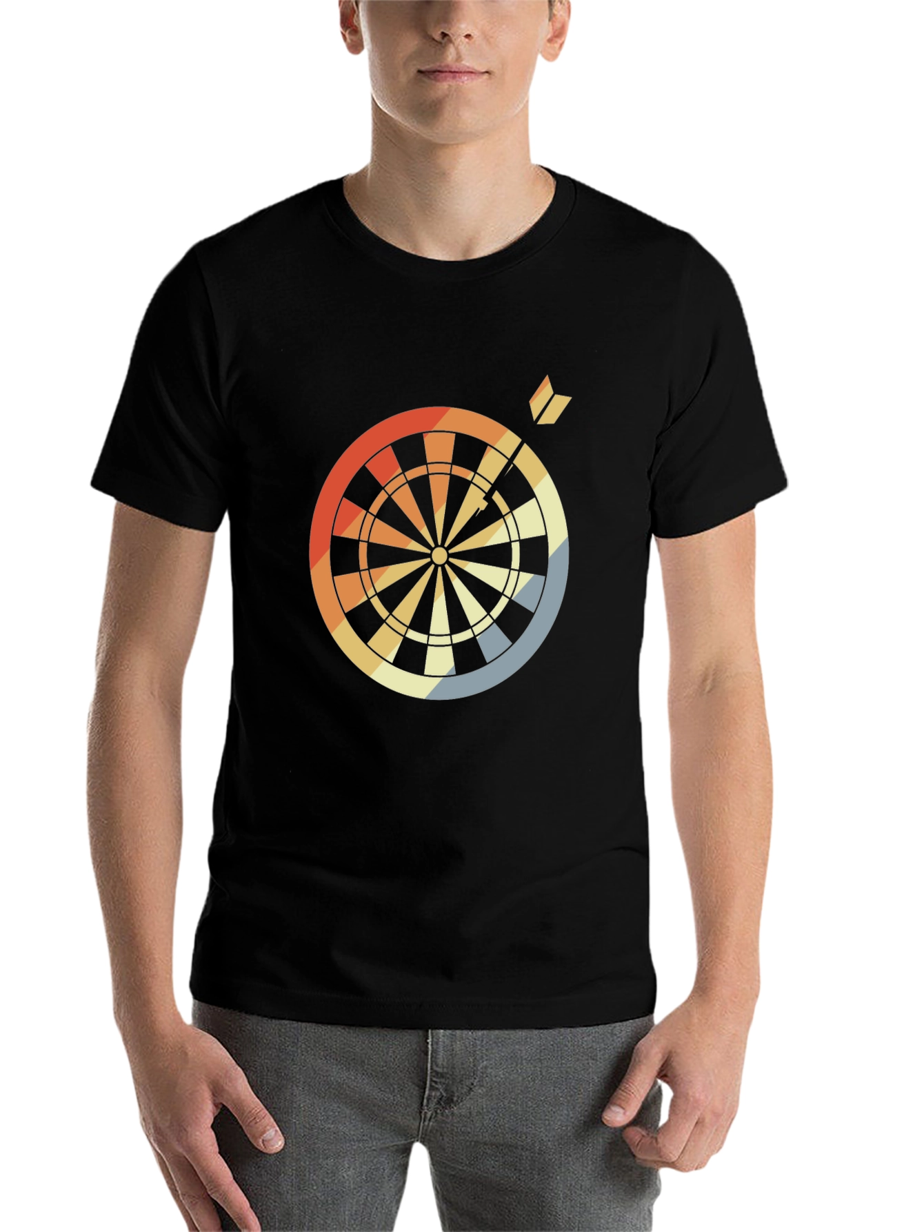 Black Retro Dartboard T-Shirt - Bullseye Tee view 7