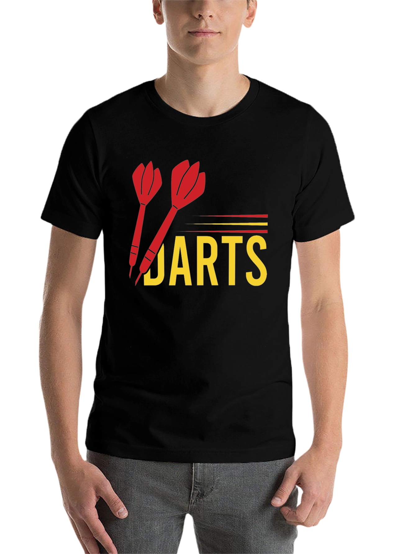Black Darts Graphic T-Shirt - Fun Casual Wear view 7