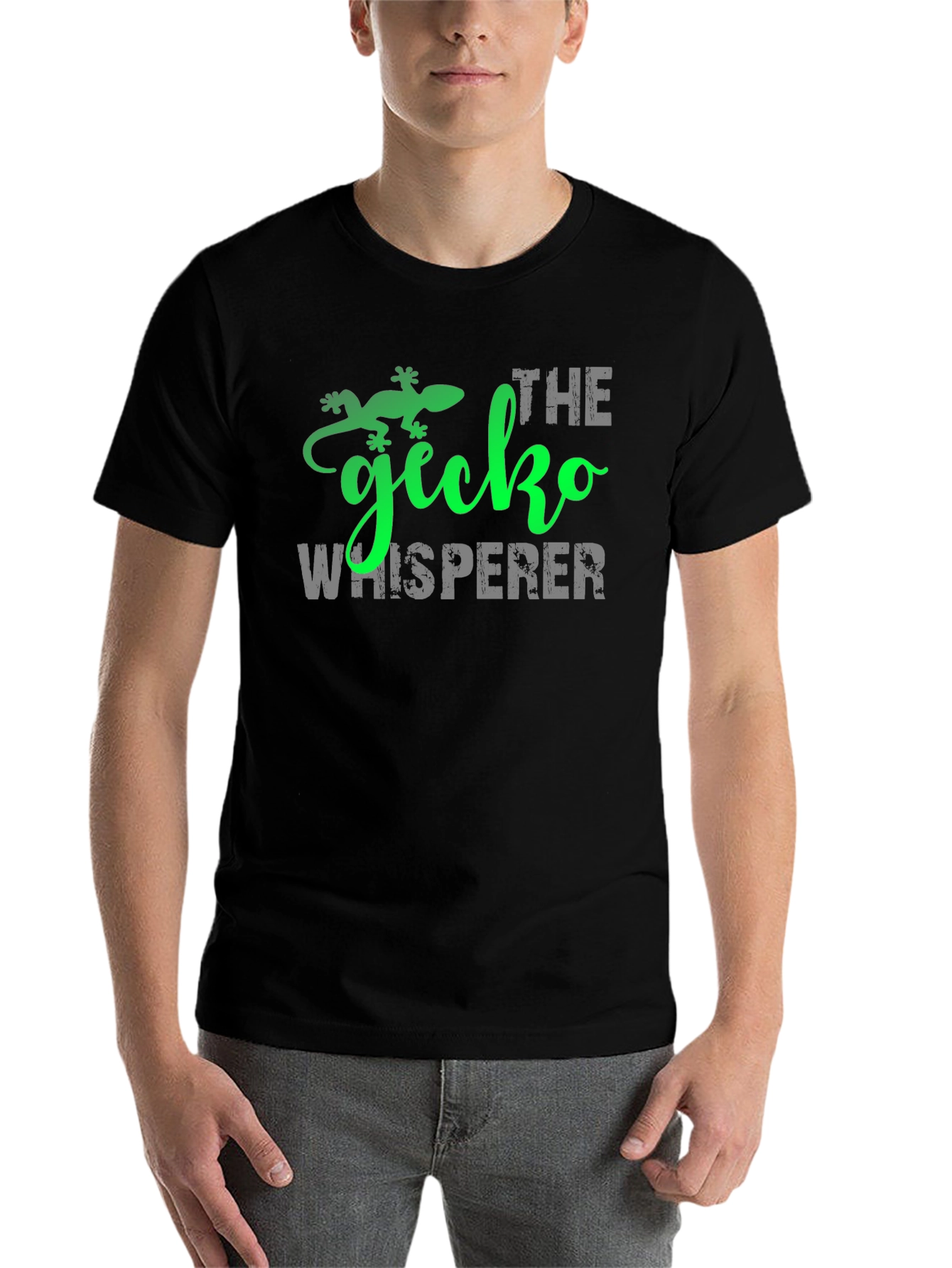 Black Gecko Whisperer Graphic Tee - Unique Animal Lover Gift view 7