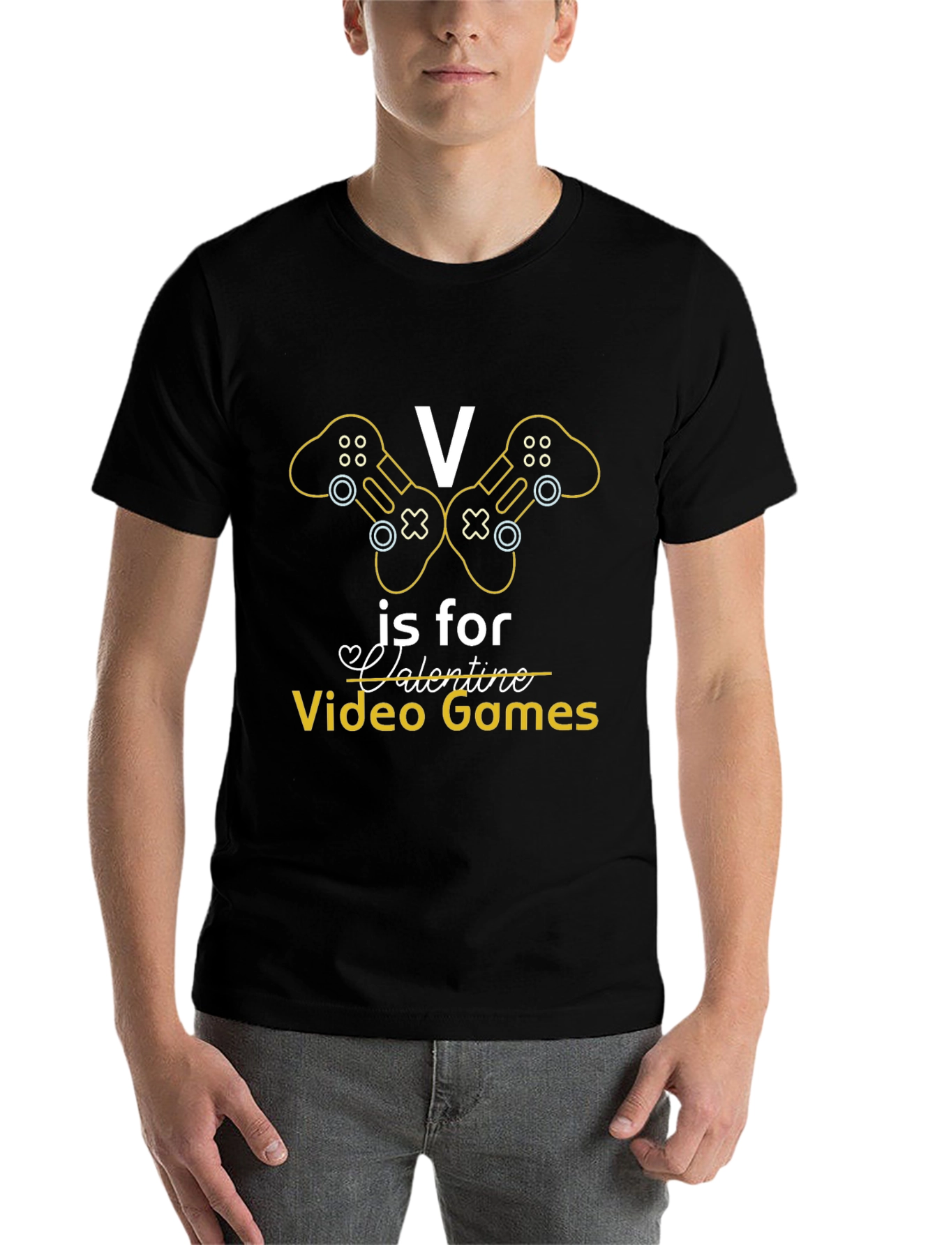Black Gamer Valentine's Day T-Shirt view 7