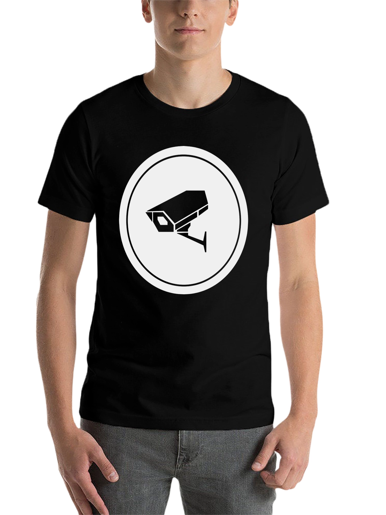 Black Surveillance Camera Graphic Tee - Black view 7
