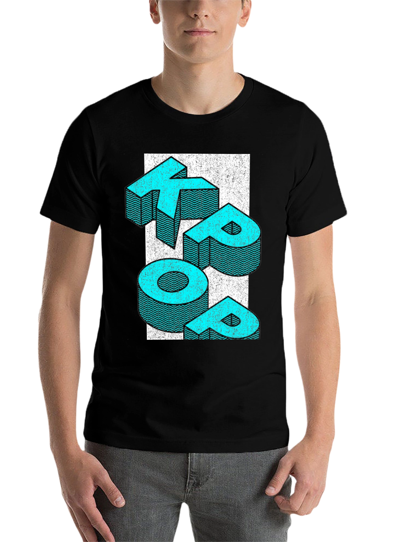 Black Retro KEEP POP T-Shirt - Graphic Print Tee view 7