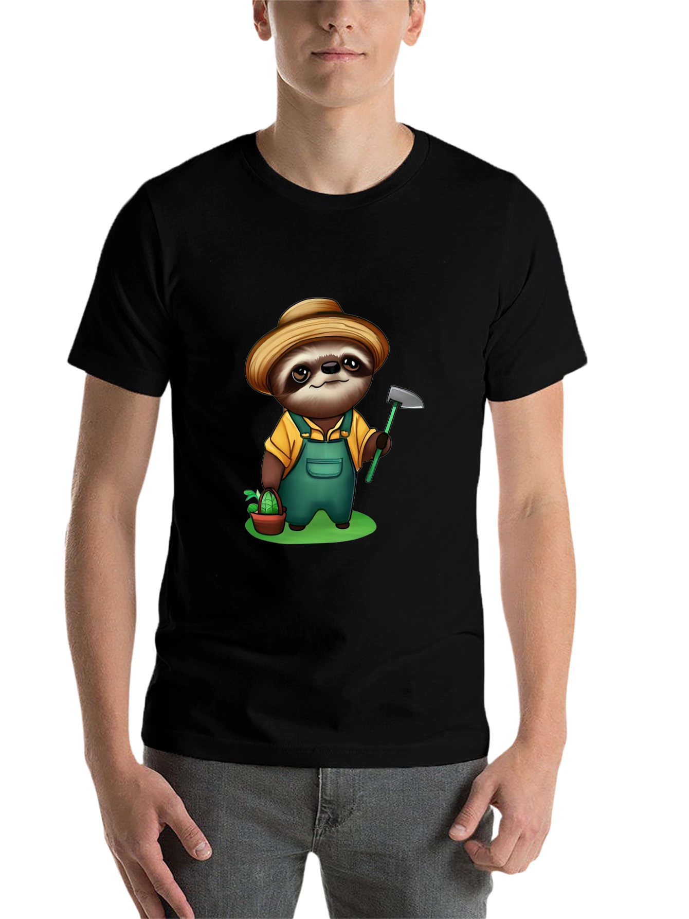 Sloth Farmer Graphic Tee - Cute Cartoon Design - 7