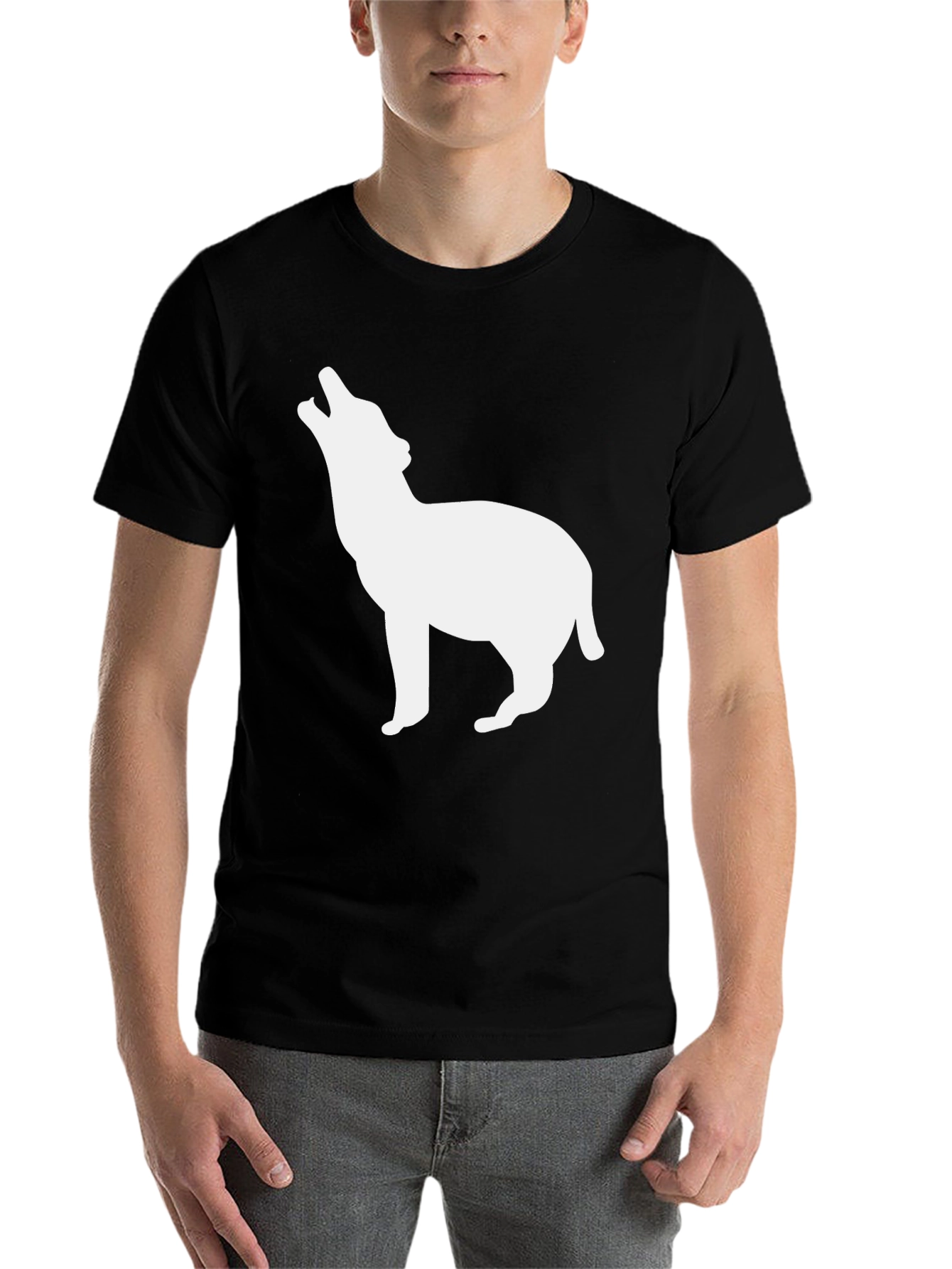 Black Black Wolf Howling T-Shirt view 7