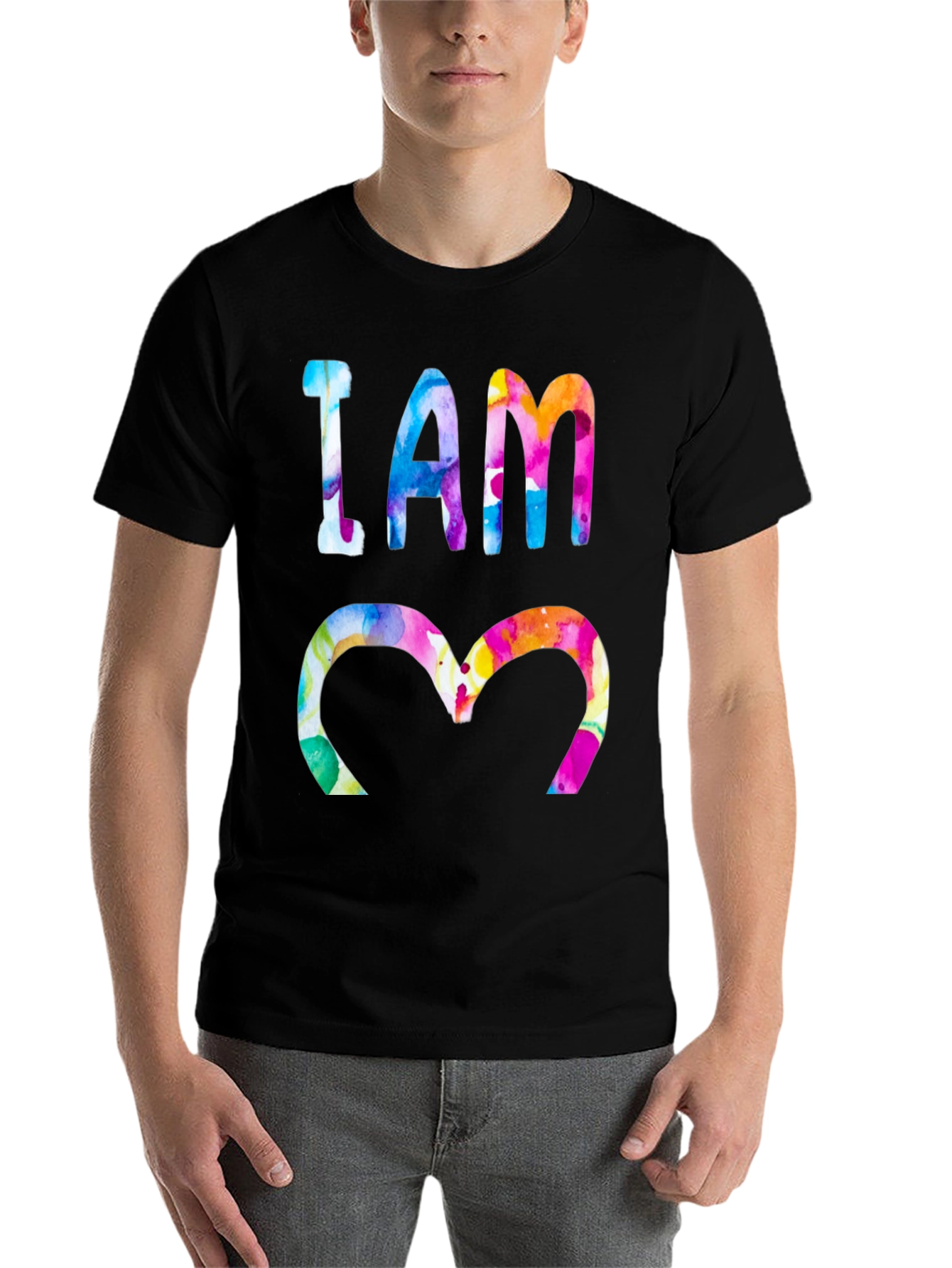 Black I AM 3 Watercolor T-Shirt view 7
