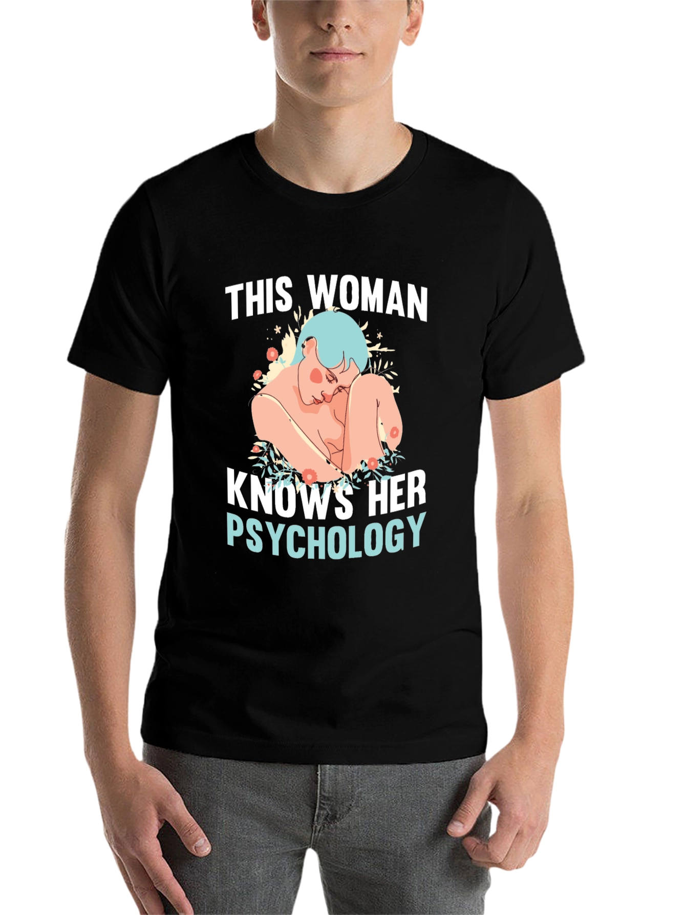 Black Psychology Woman Black T-Shirt view 7