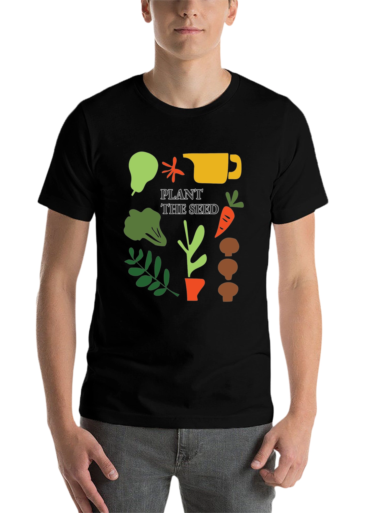 Black Plant the Seed Graphic Tee - Gardening T-Shirt view 7