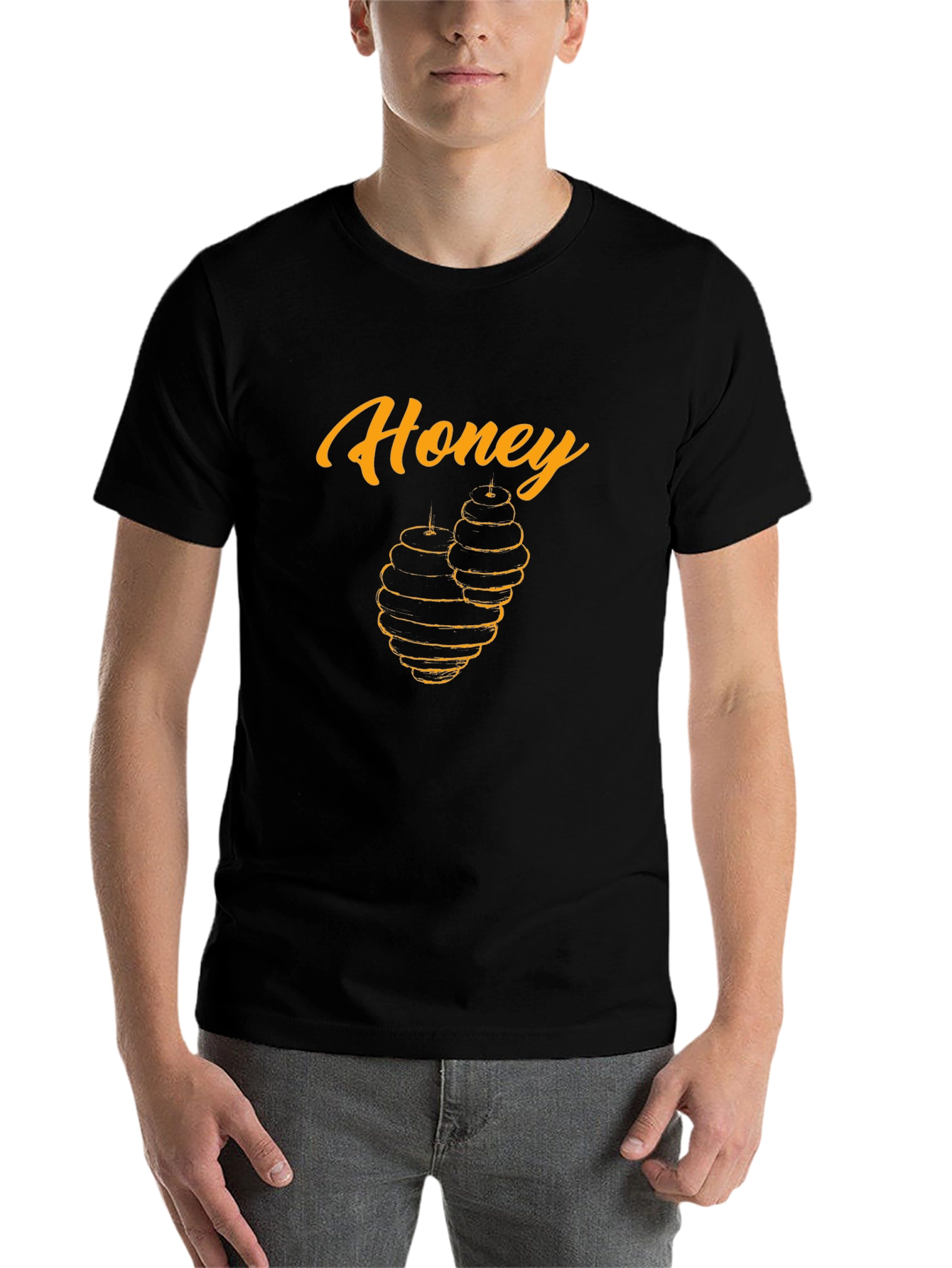 Black Honey Beehive Graphic Black T-Shirt view 7
