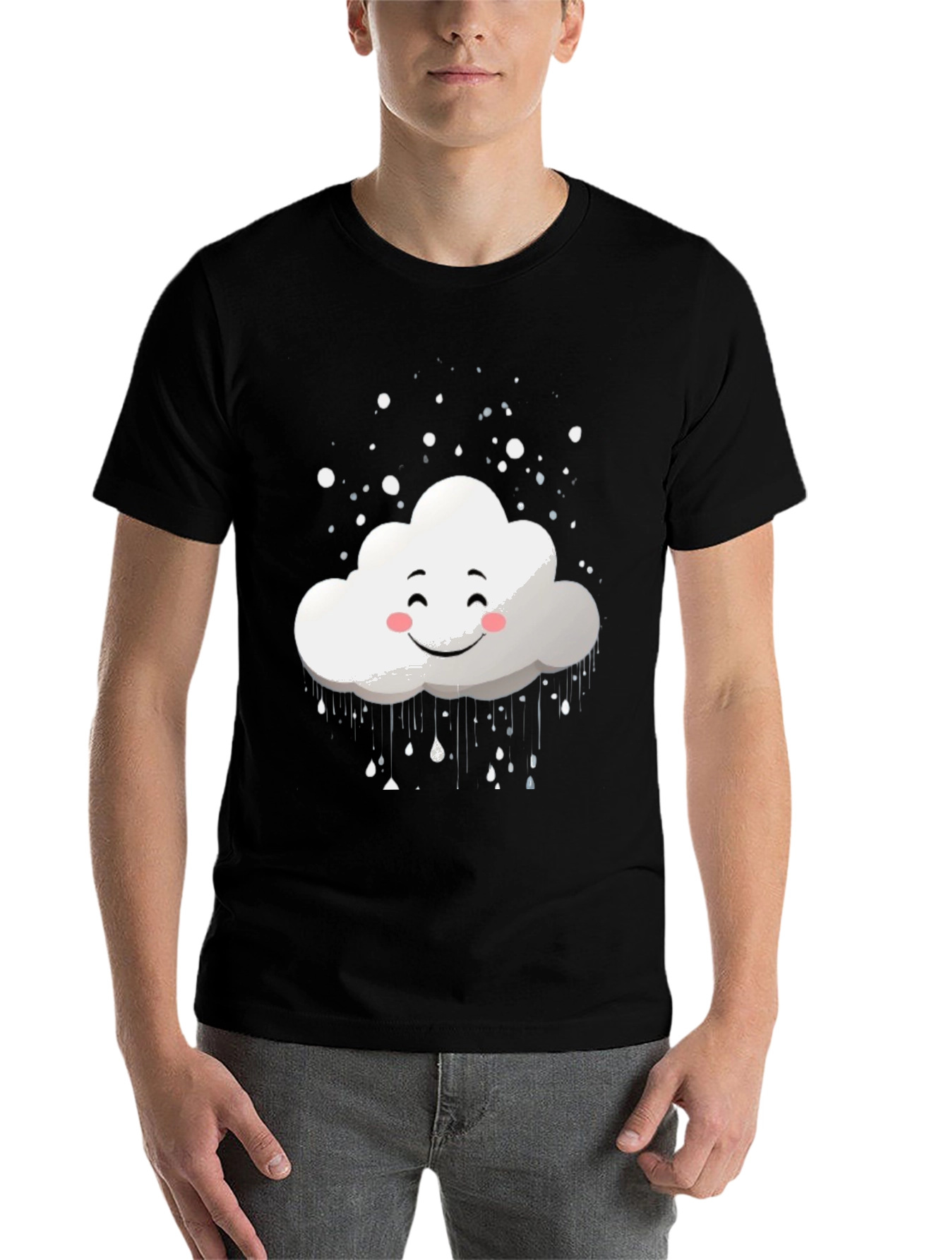 Black Cloud Graphic Tee - Happy Weather T-Shirt view 7